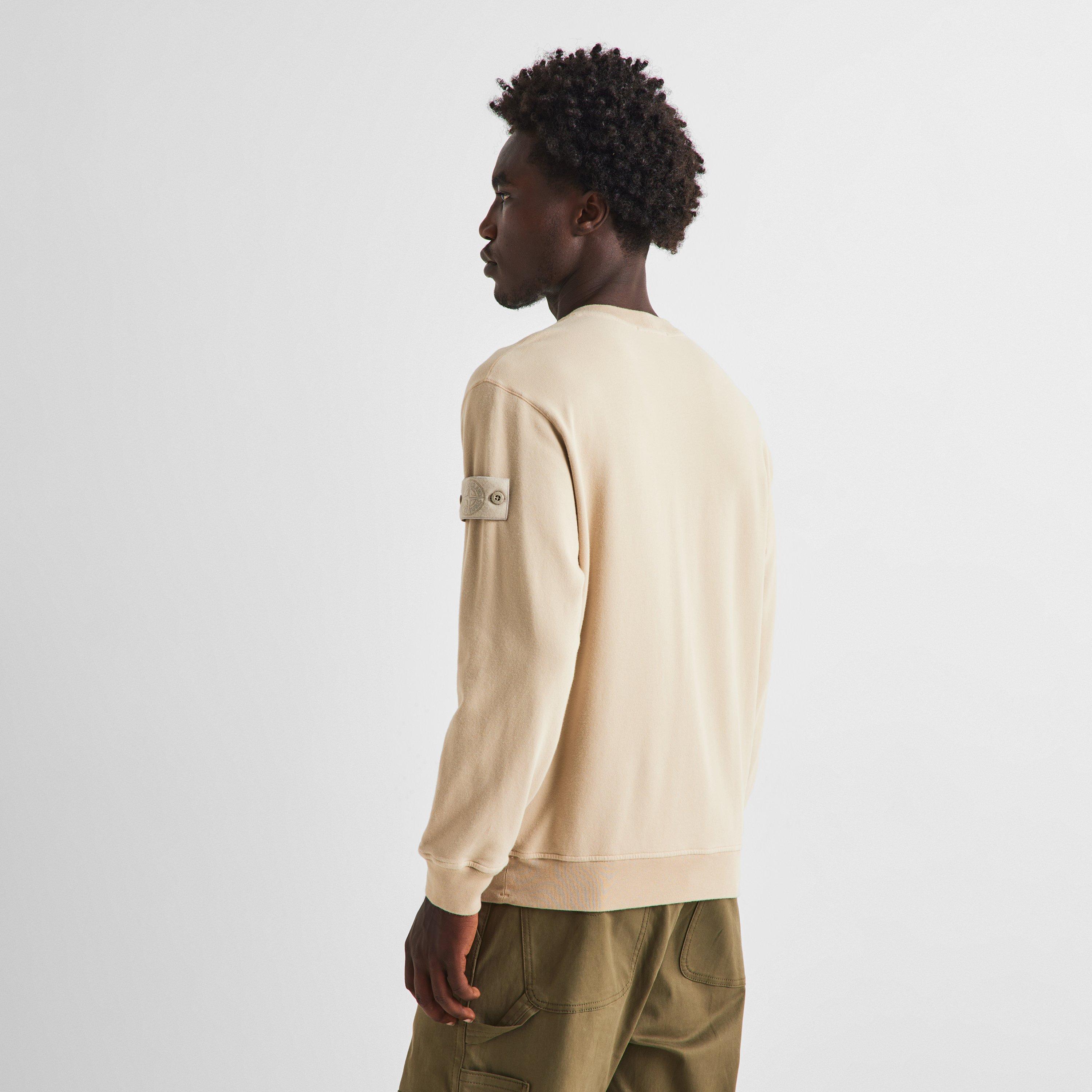 Beige V0090 - Stone Island - Men's Ghost Crew Cotton Sweater - 4