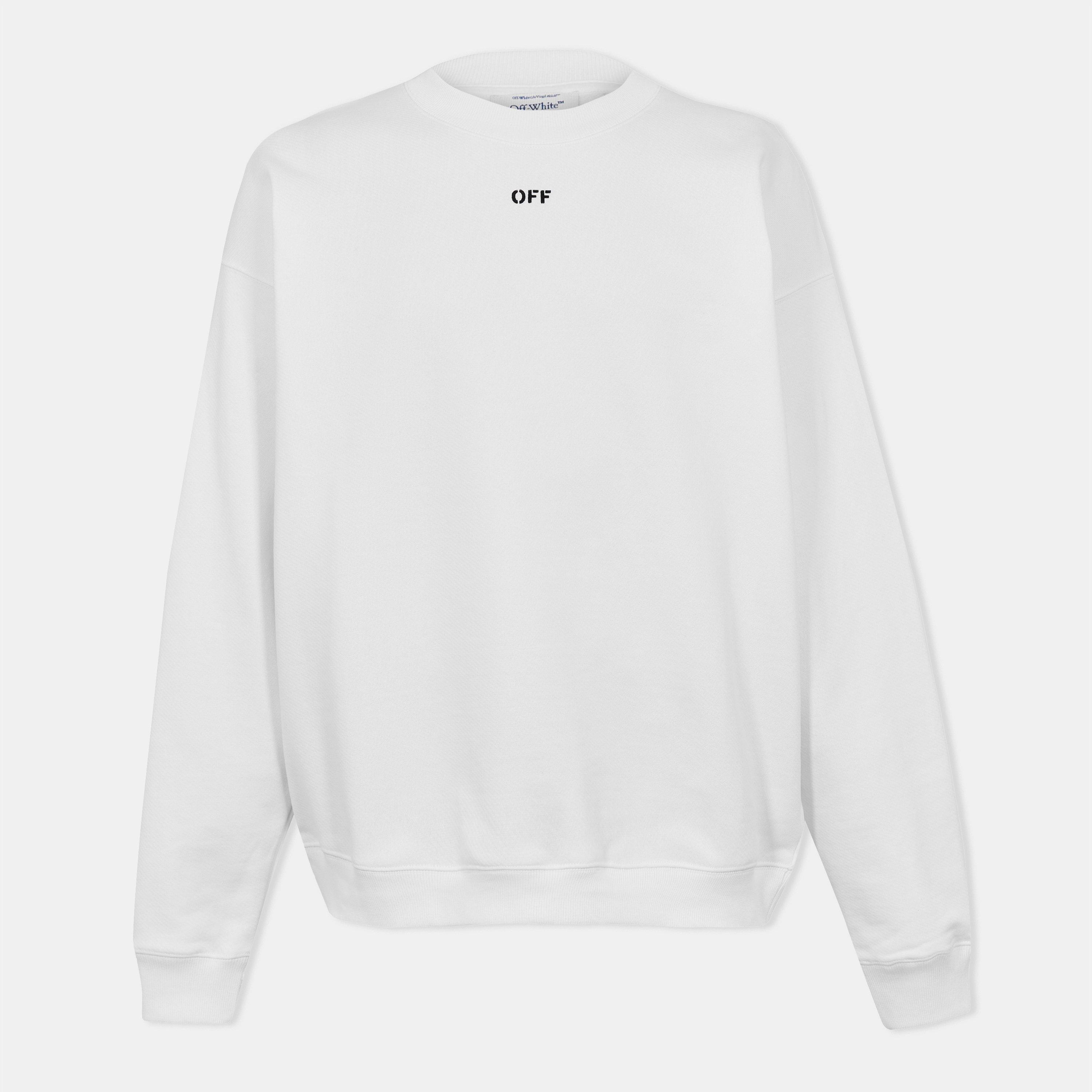 White-Black - Off White - Men's Skate Crew Sweatshirt - 1