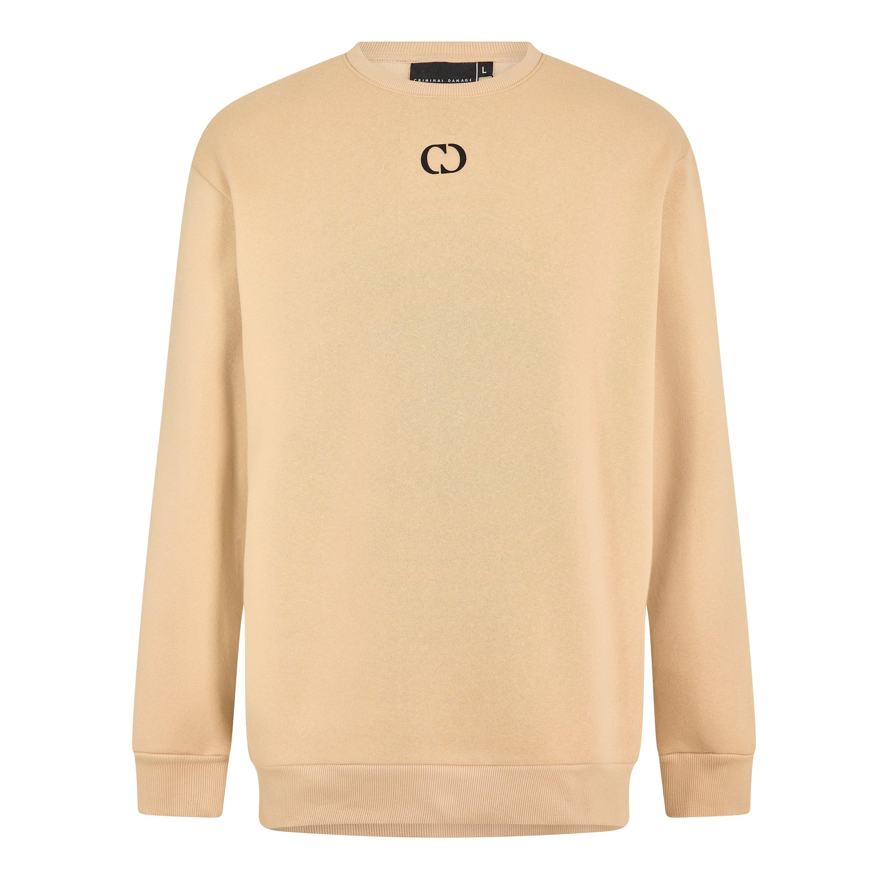 Beige - Criminal Damage - CriminalDamage Essential Sweat Mens - 1