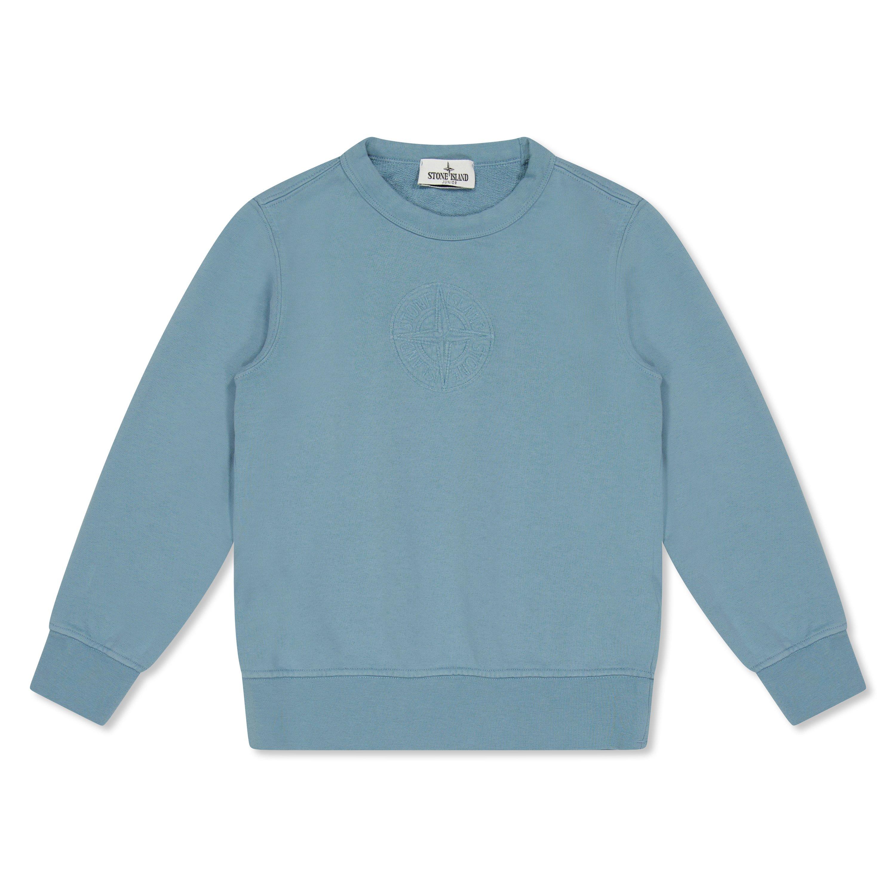 Stone Island Kids' Embroidered Crew Sweatshirt - Dust Blue V004A - 14 Years