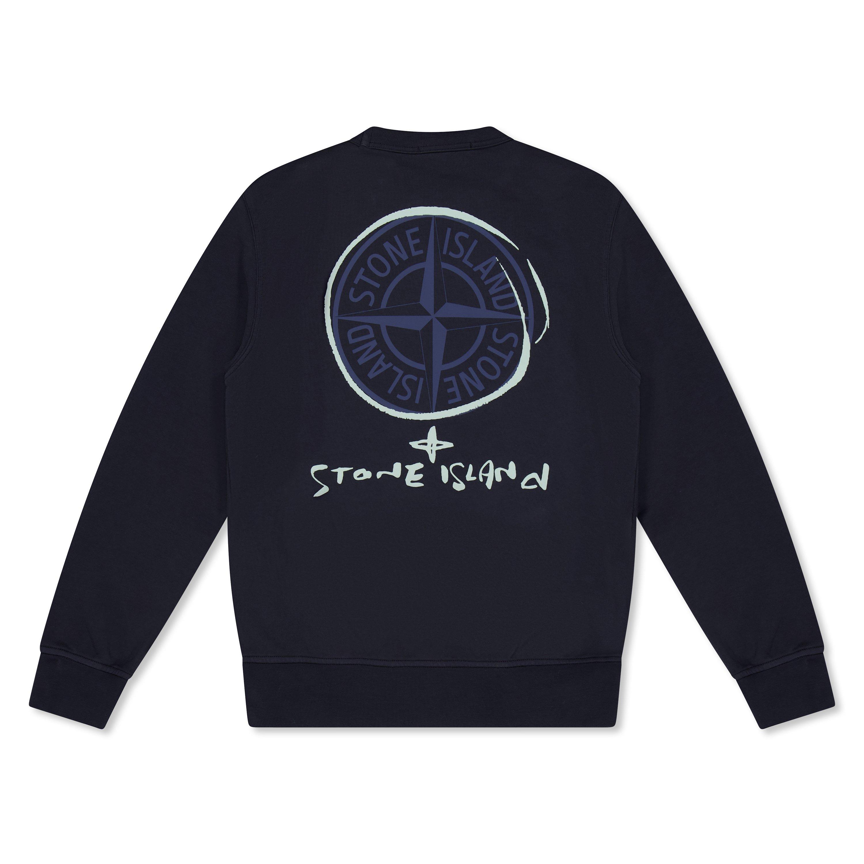 Navy V0020 - Stone Island - Stone Back Lgo Crew Jn61 - 2