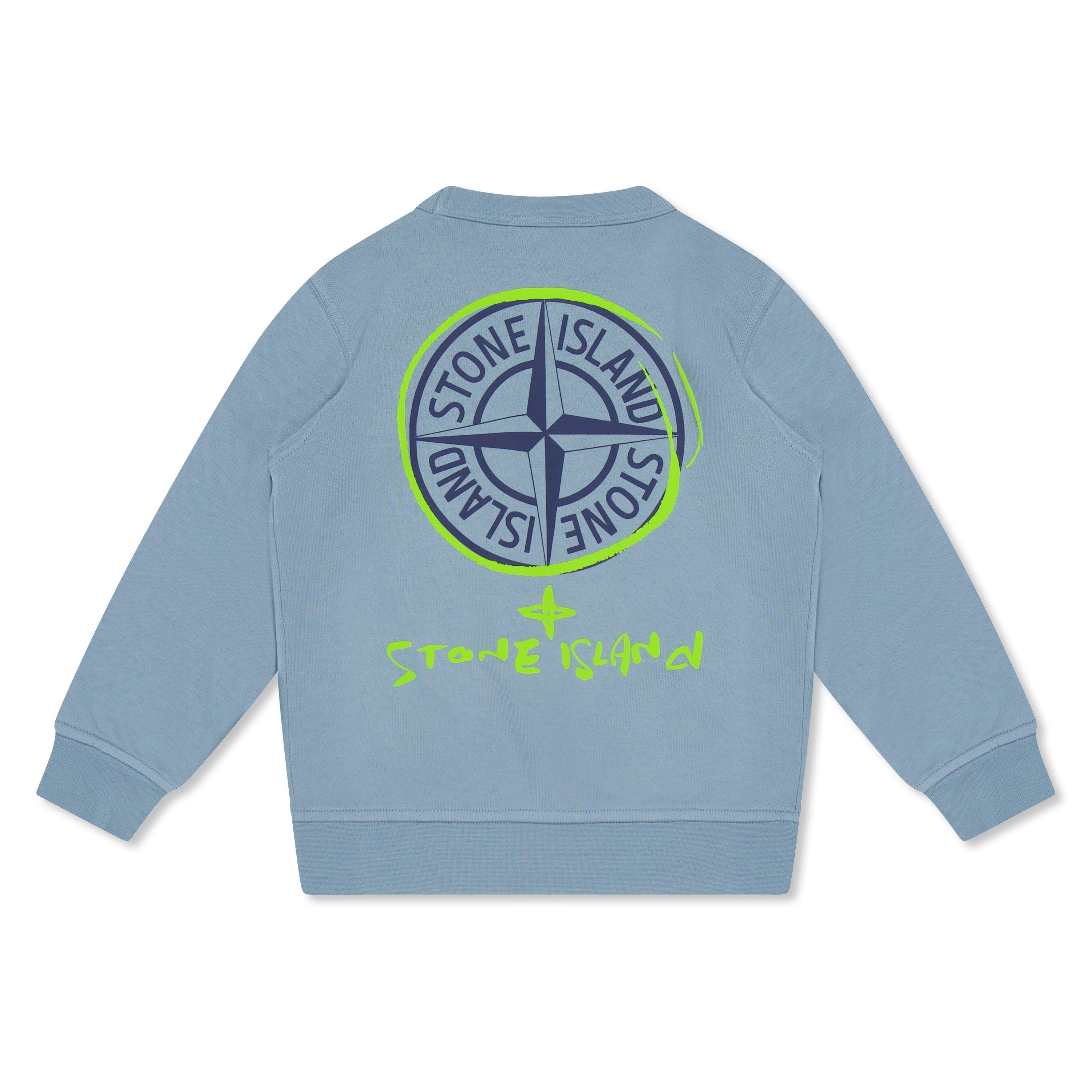 Dust Blue V004A - Stone Island - Kids' Back Logo Crew Sweatshirt - 2