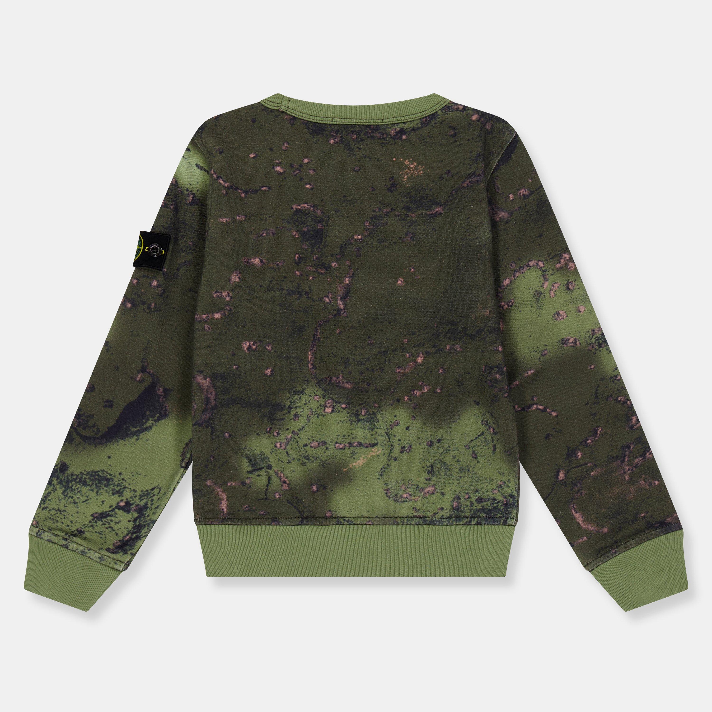 Mil Green V0054 - Stone Island - Kids' Camo Print Crew Sweatshirt - 2