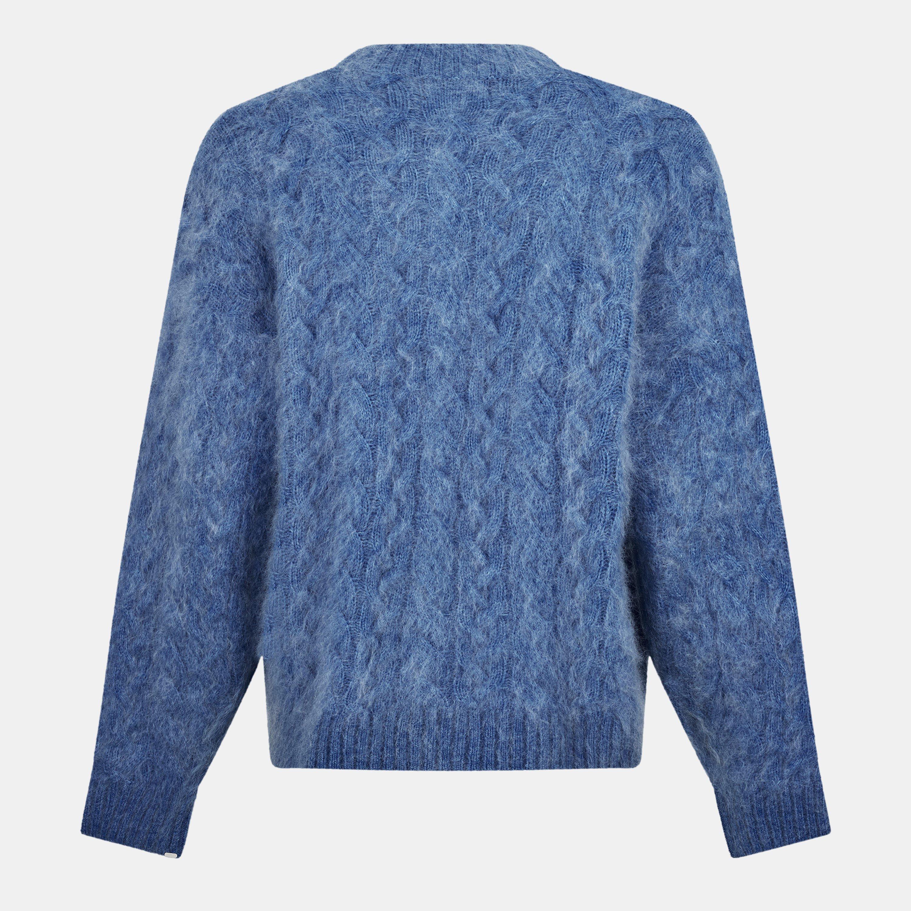 Electric Blue - Represent - Men's Textured Knit Contemporary Fit Crew Sweatshirt - 2