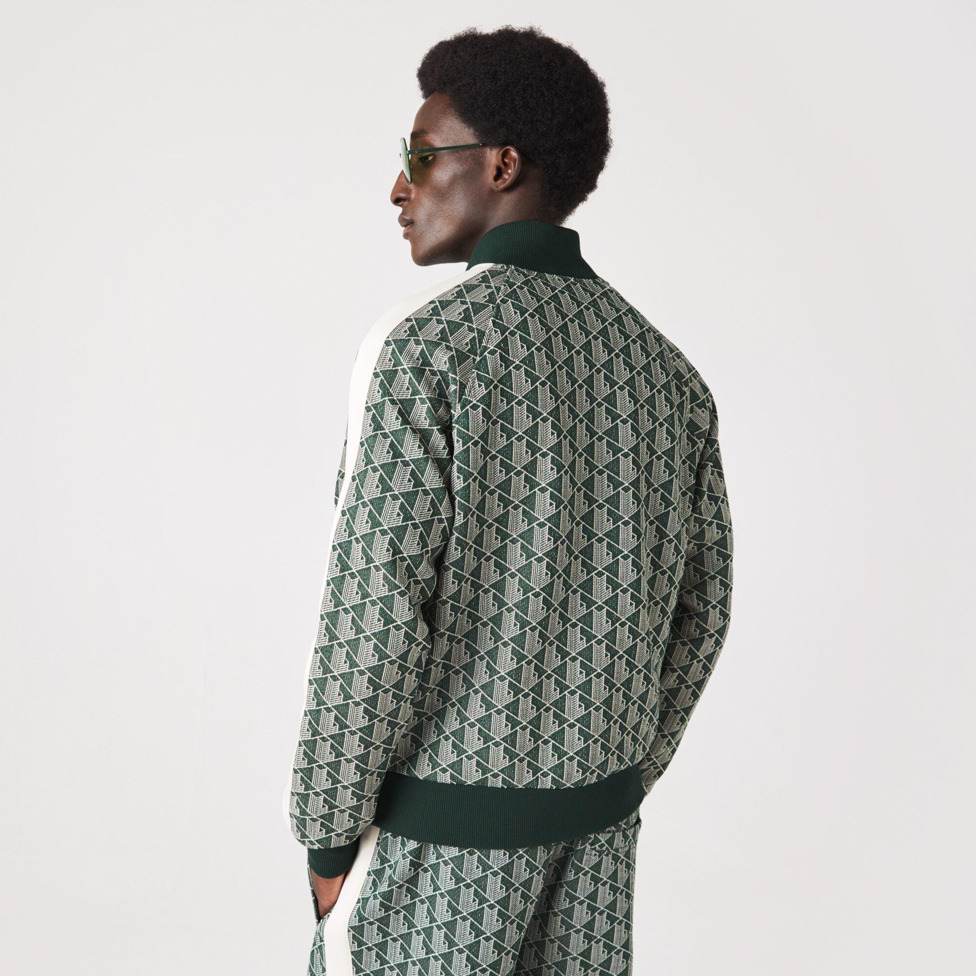 Green/Wood - Lacoste - Men's Monogram Sweatshirt - 1