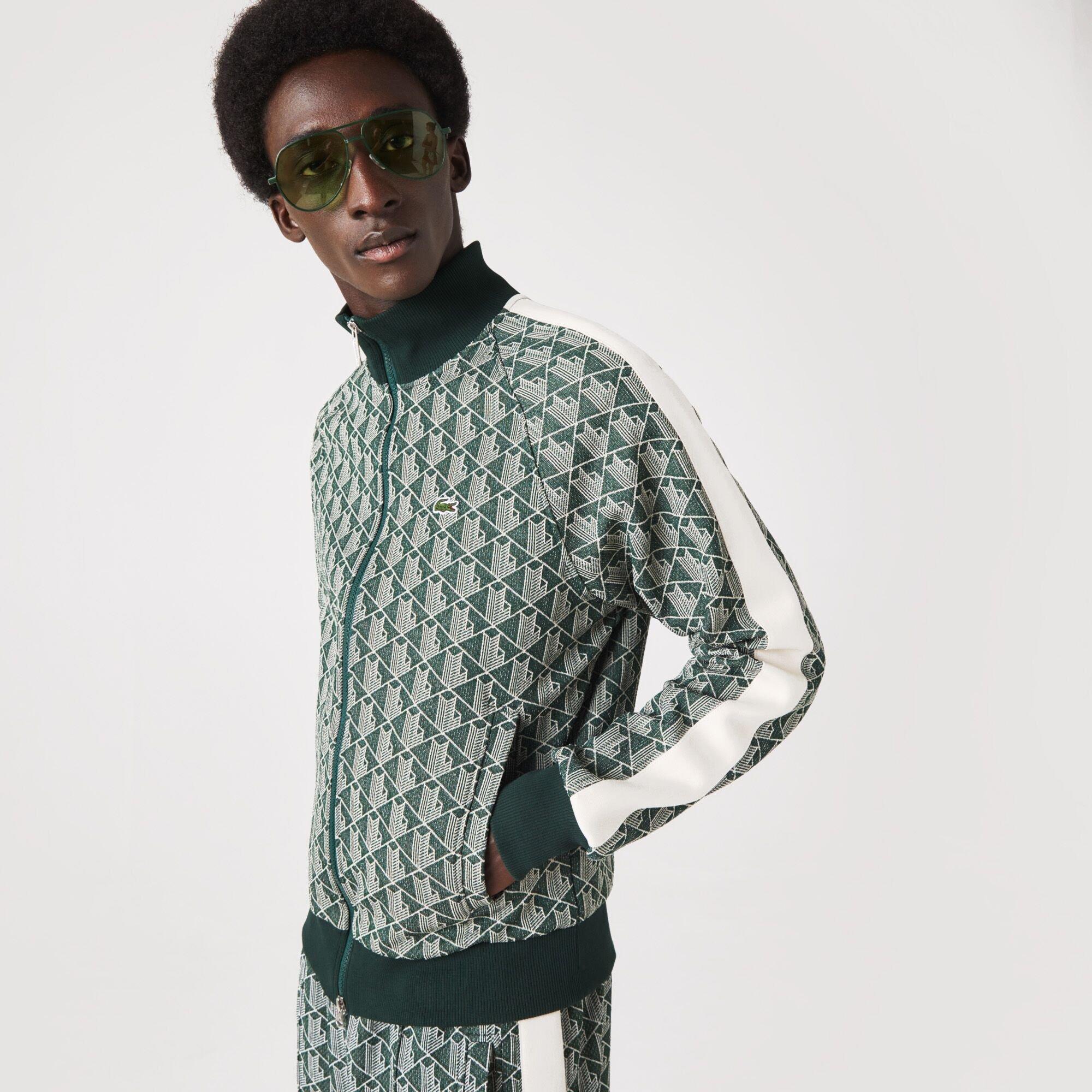 Green/Wood - Lacoste - Men's Monogram Sweatshirt - 2