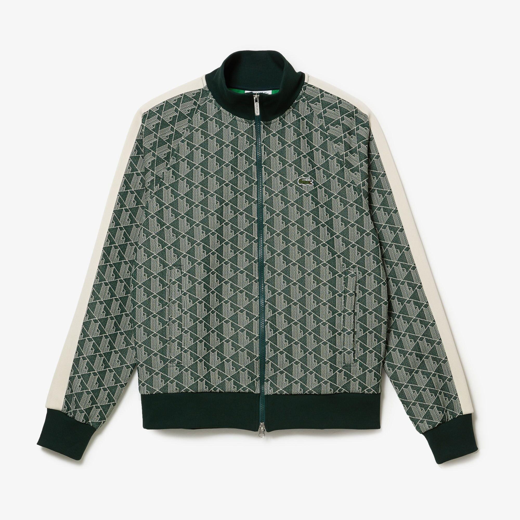 Green/Wood - Lacoste - Men's Monogram Sweatshirt - 3