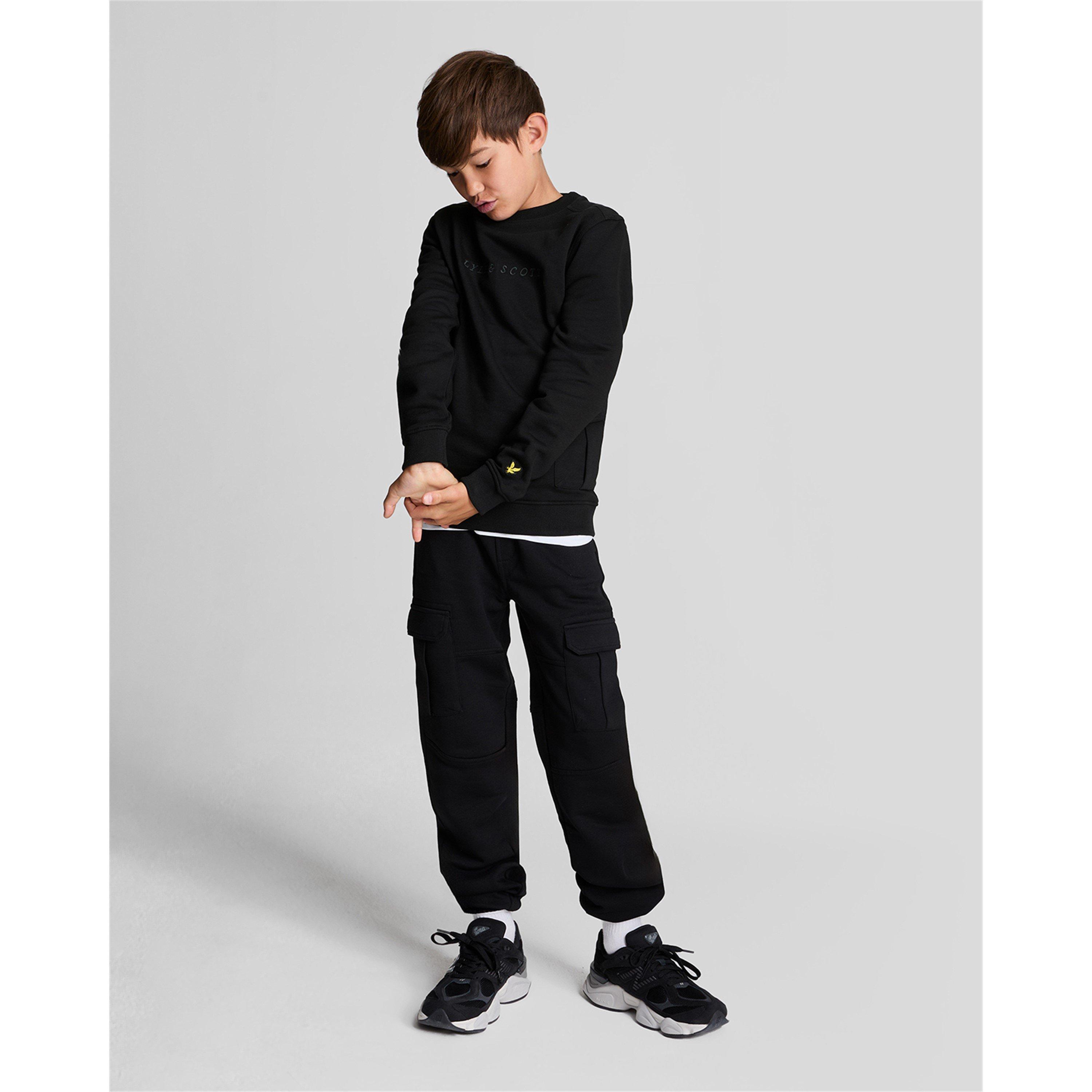 Black Z865 - Lyle and Scott - Kids' Cargo Pocket Crew Sweatshirt - 3