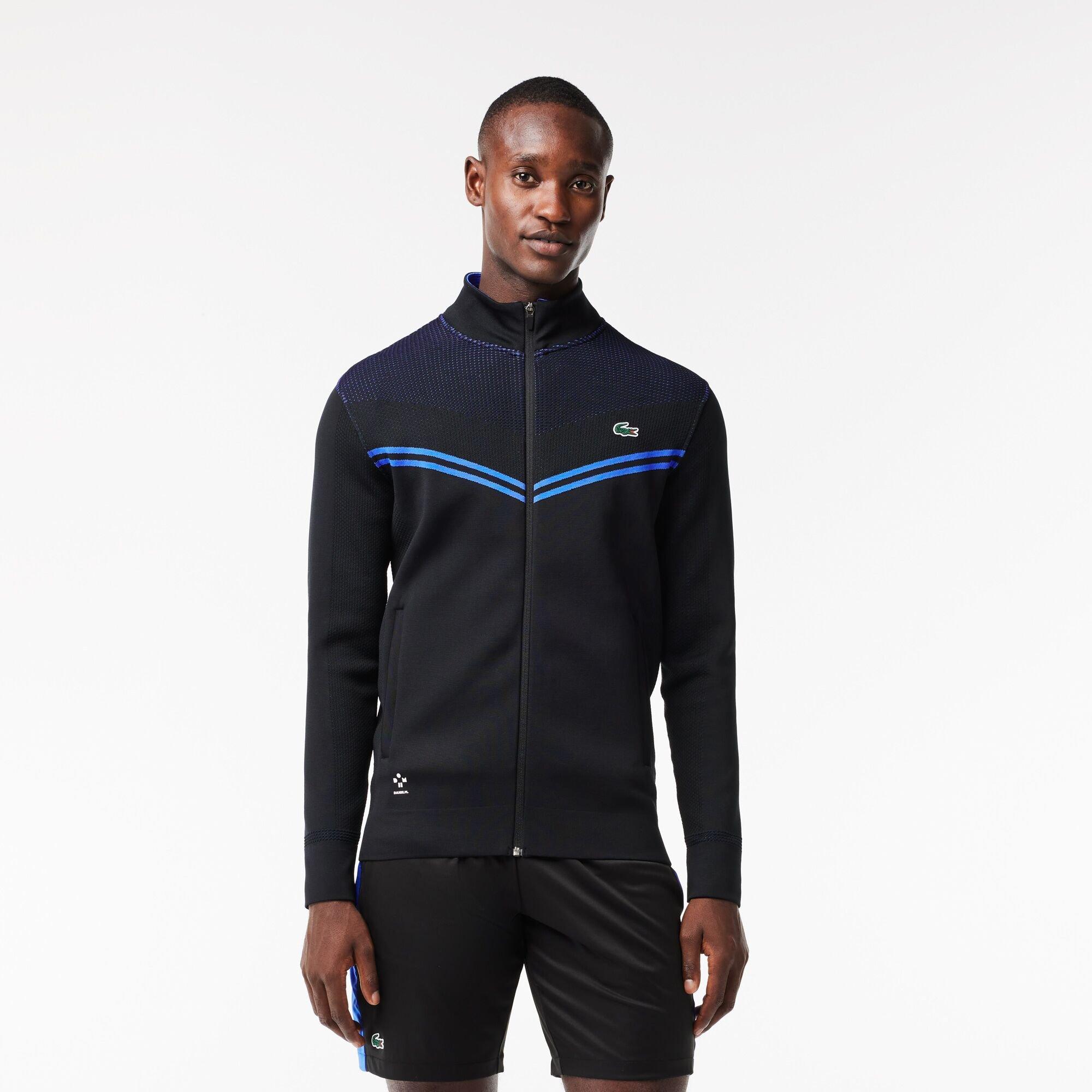 Black/Hilo - Lacoste - Men's Crew Neck Ribbed Sweatshirt - 2
