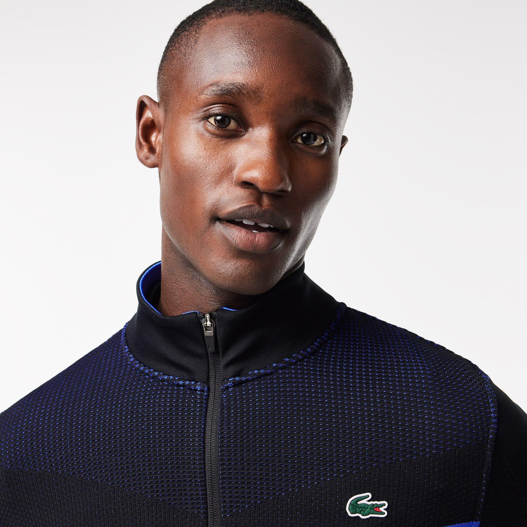 Black/Hilo - Lacoste - Men's Crew Neck Ribbed Sweatshirt - 3