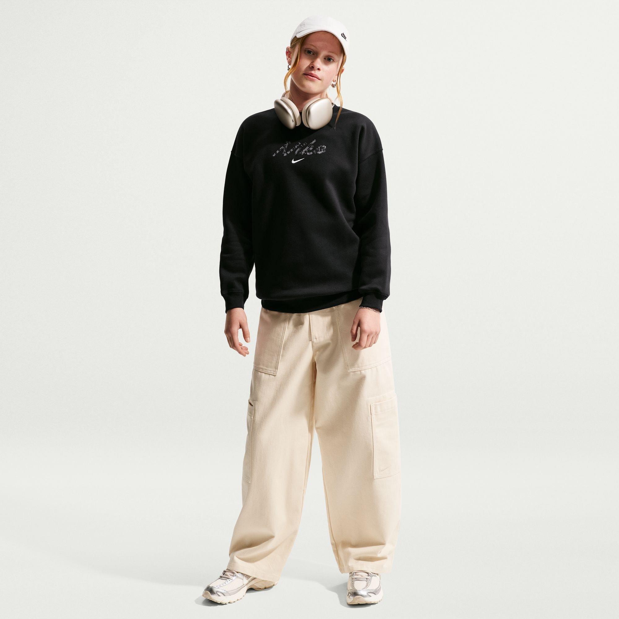 Black - Nike - Nike Oversized Crew Jn63 - 4