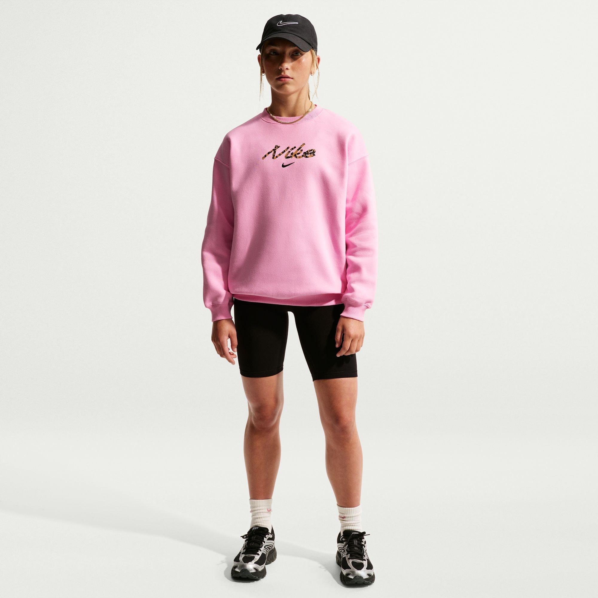 Pink Rise - Nike - Kids' Oversized Crew Cotton Sweater - 4