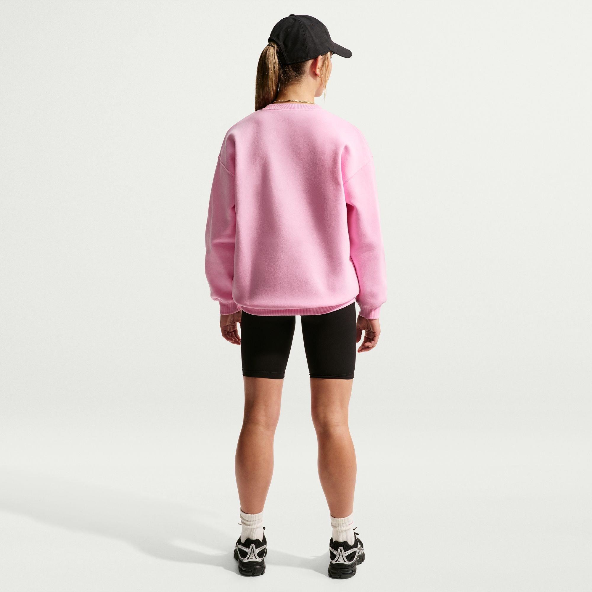 Pink Rise - Nike - Kids' Oversized Crew Cotton Sweater - 5