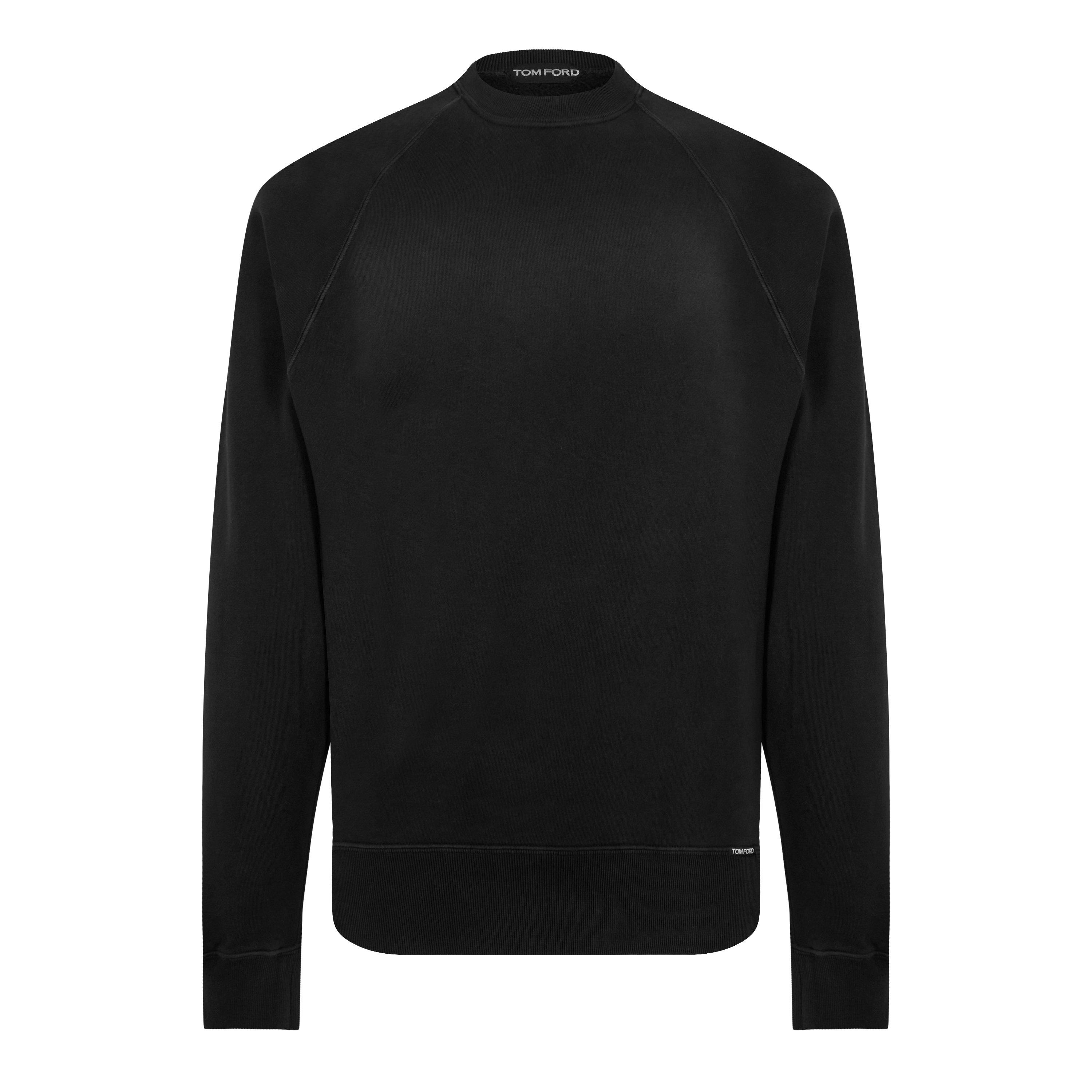 Black LB999 - Tom Ford - Men's Plain Cotton Crew Sweatshirt - 7