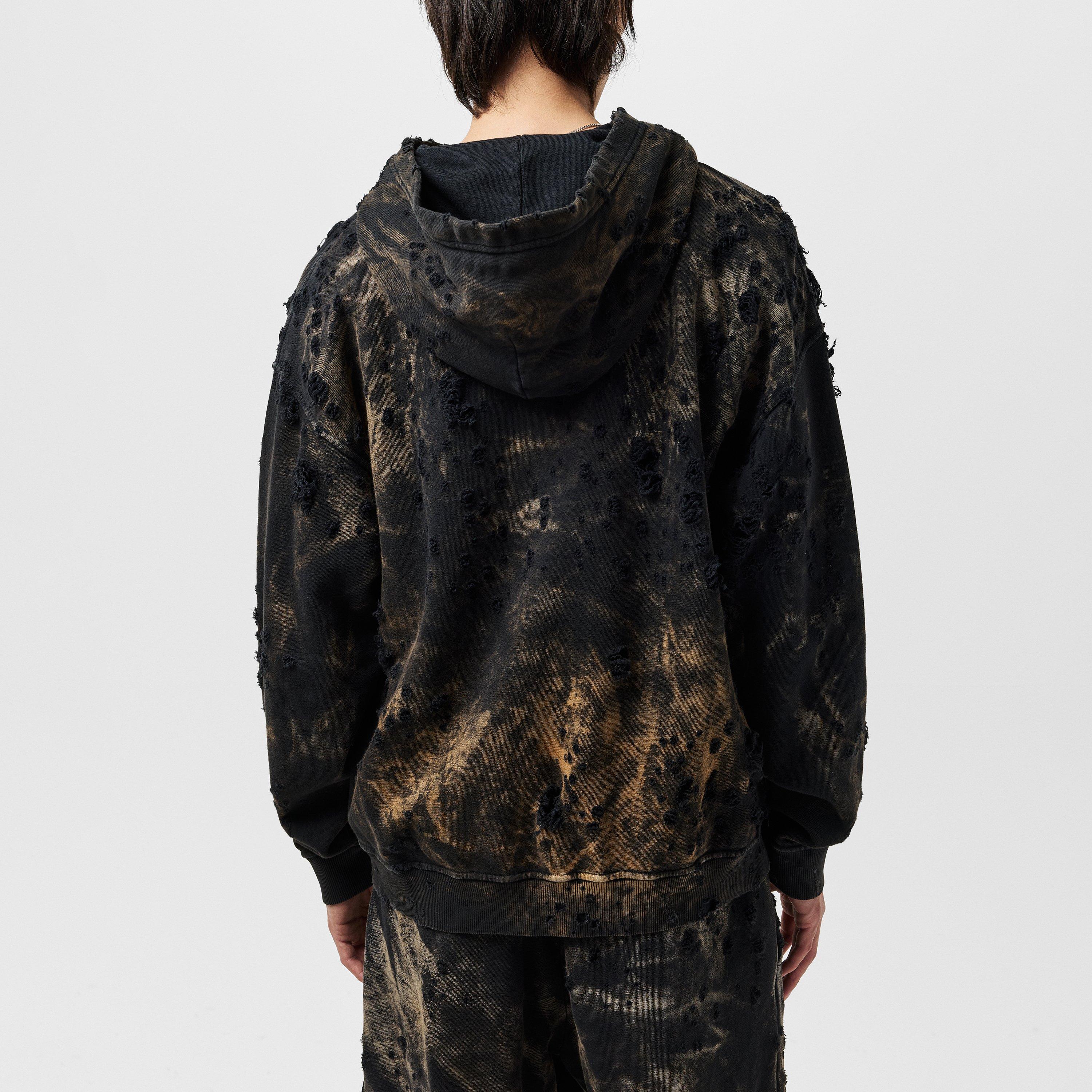 Diesel | Extreme Distressed Acid Wash Hoodie | Crew Sweaters | USC