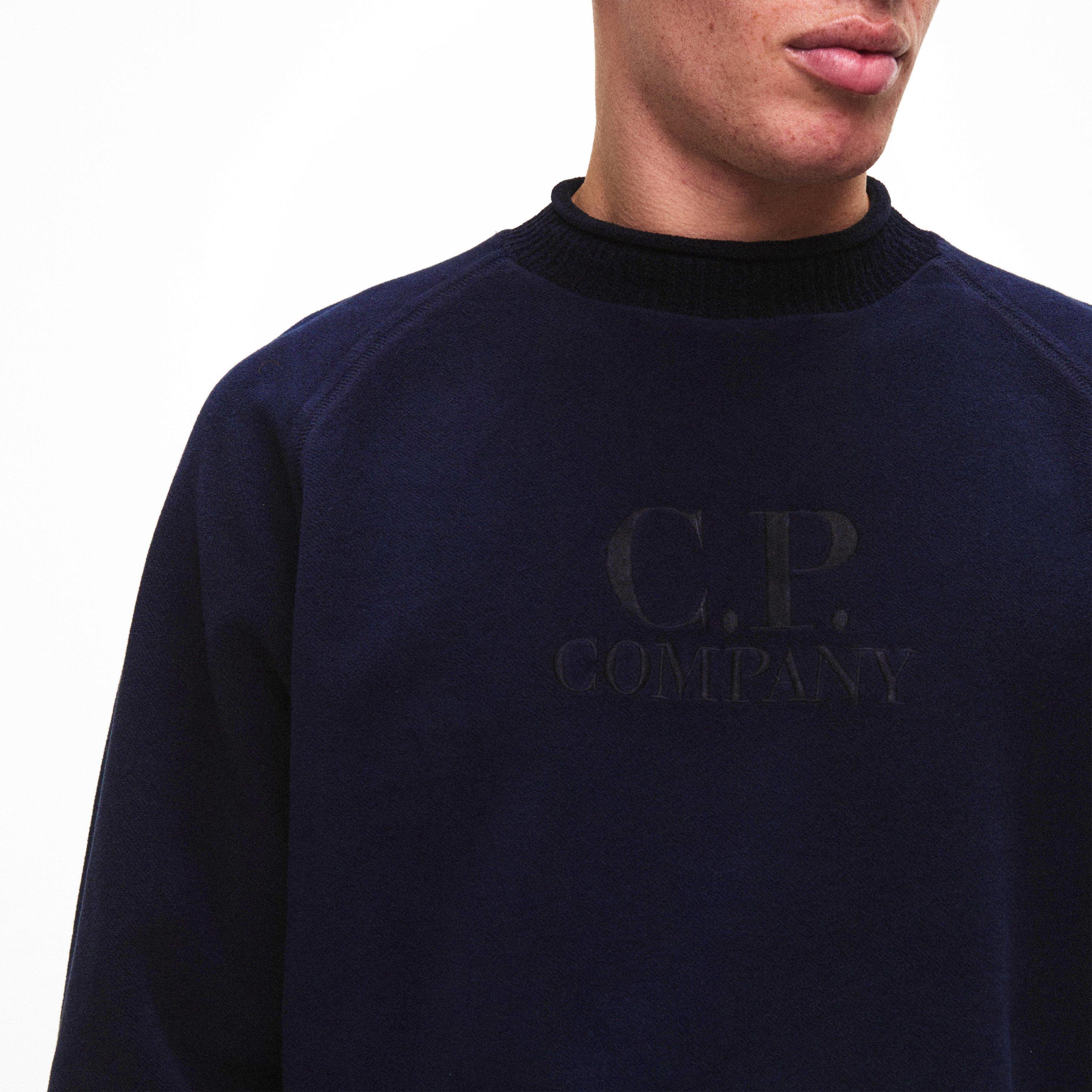 C.P. COMPANY スウェット ネイビー CP Company Embroidered Logo Crewneck Jumper | Cruise Fashion