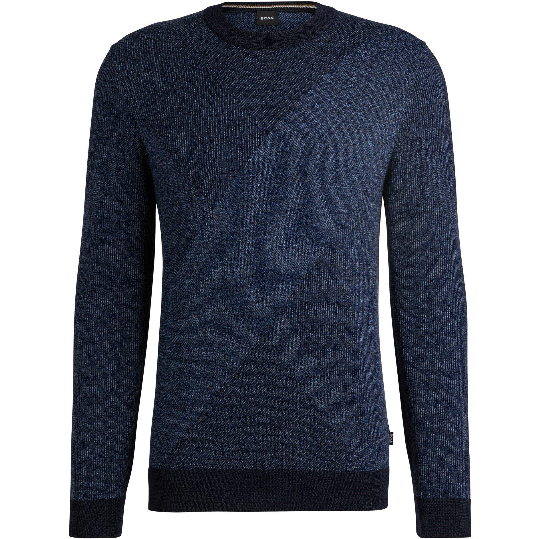 Dark Blue - Boss - Men's Eclaus Swtr Crew Sweatshirt - 1