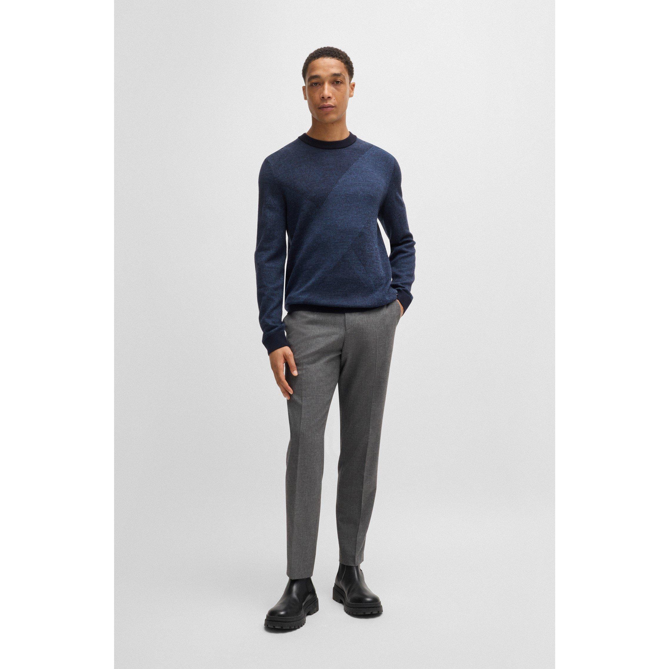 Dark Blue - Boss - Men's Eclaus Swtr Crew Sweatshirt - 2