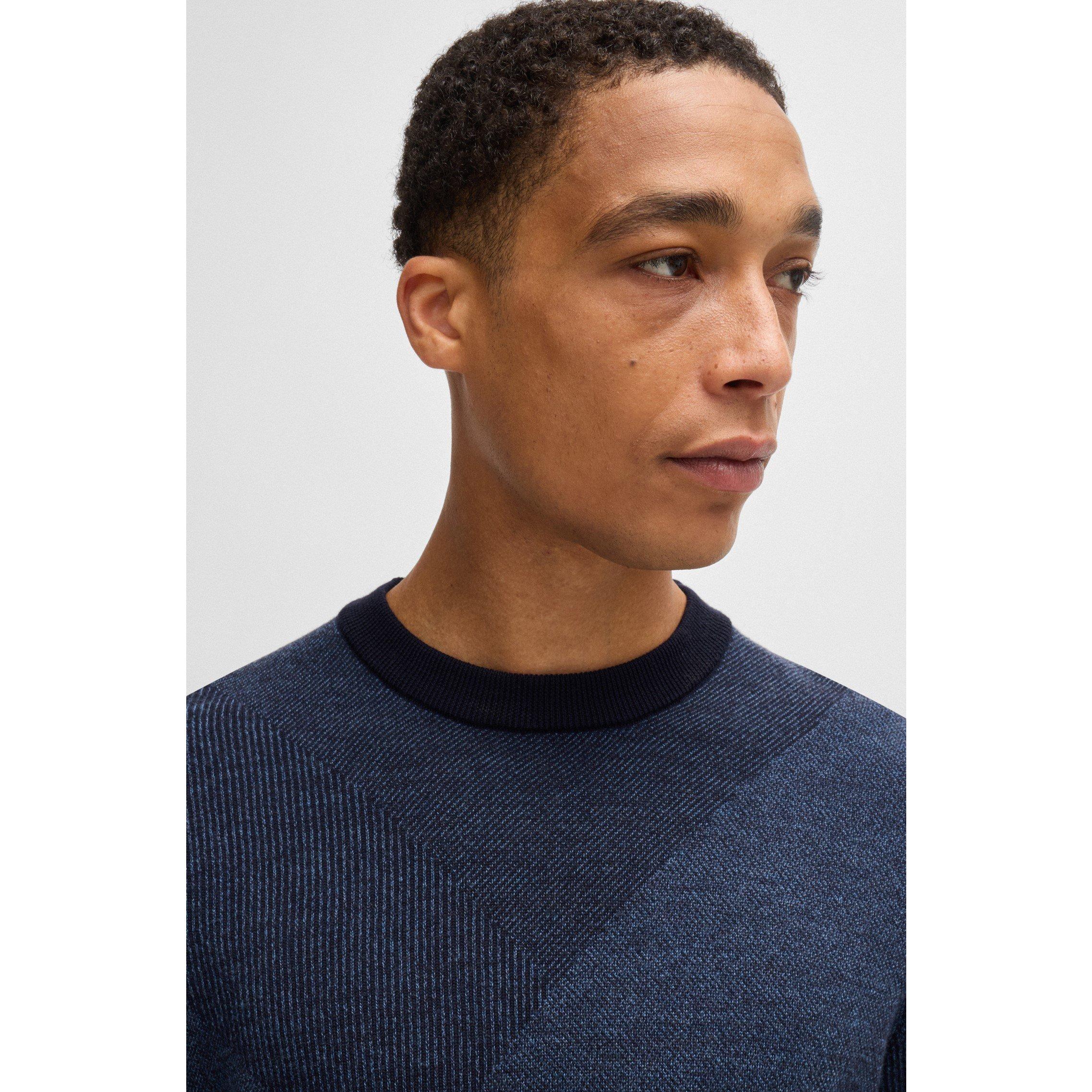 Dark Blue - Boss - Men's Eclaus Swtr Crew Sweatshirt - 3