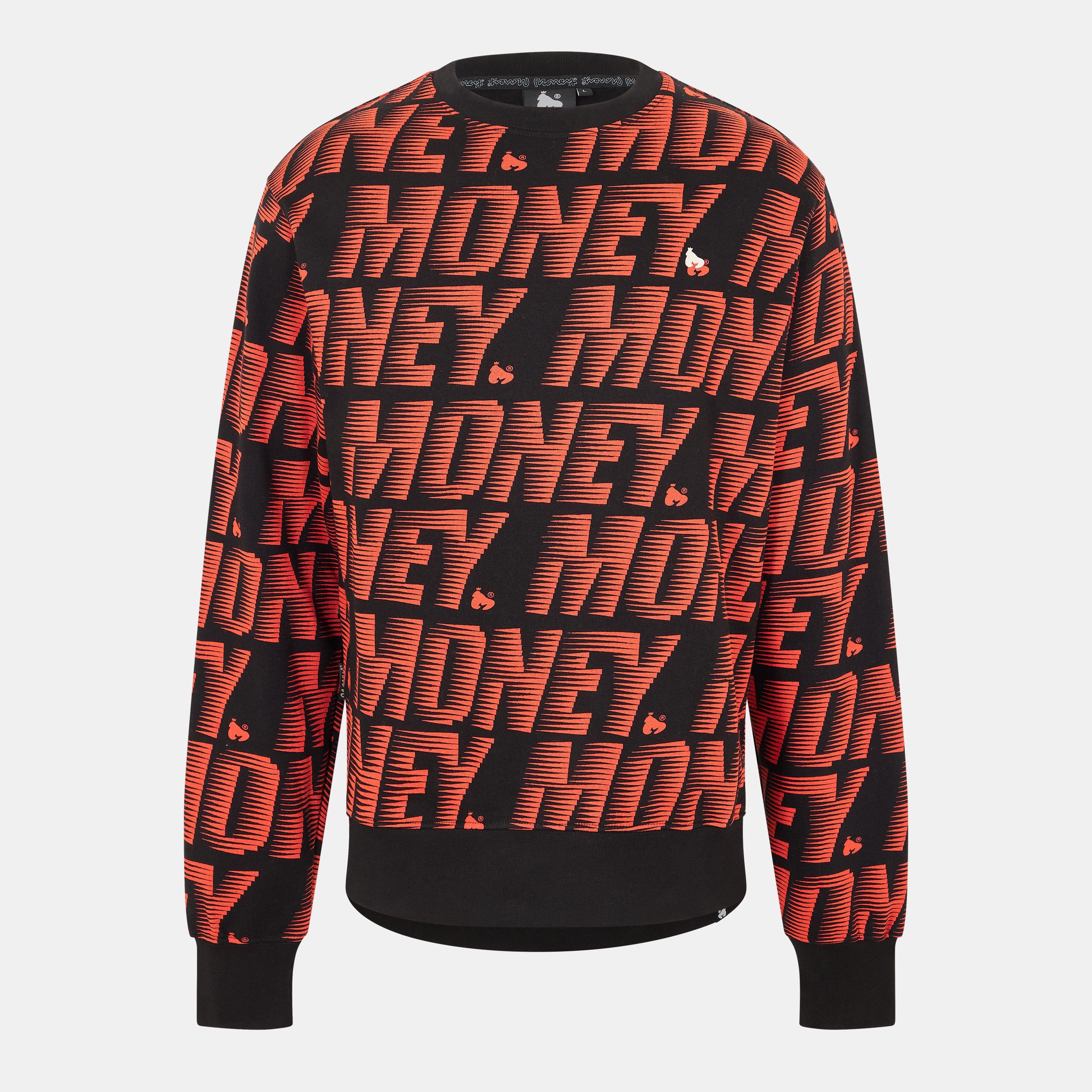 Negro - Money - Mens Zoom Black Crew Sweatshirt - 1