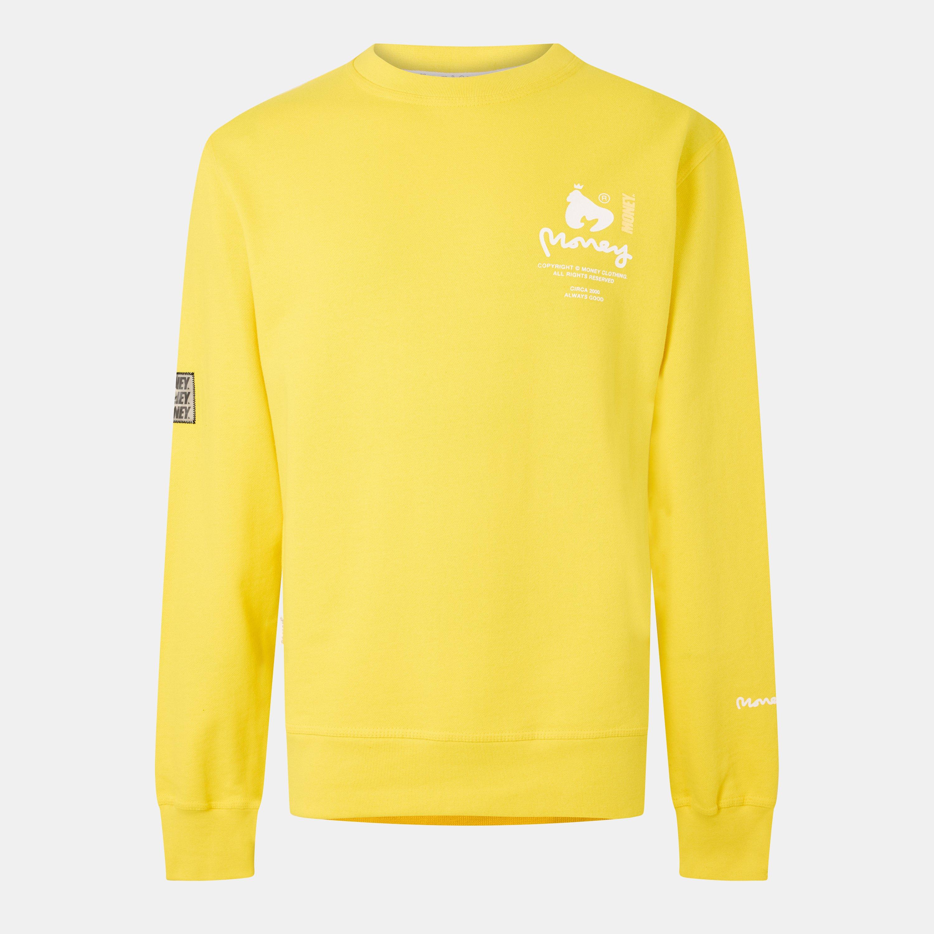 Money Men's Copyright Crew - Yellow - X Small