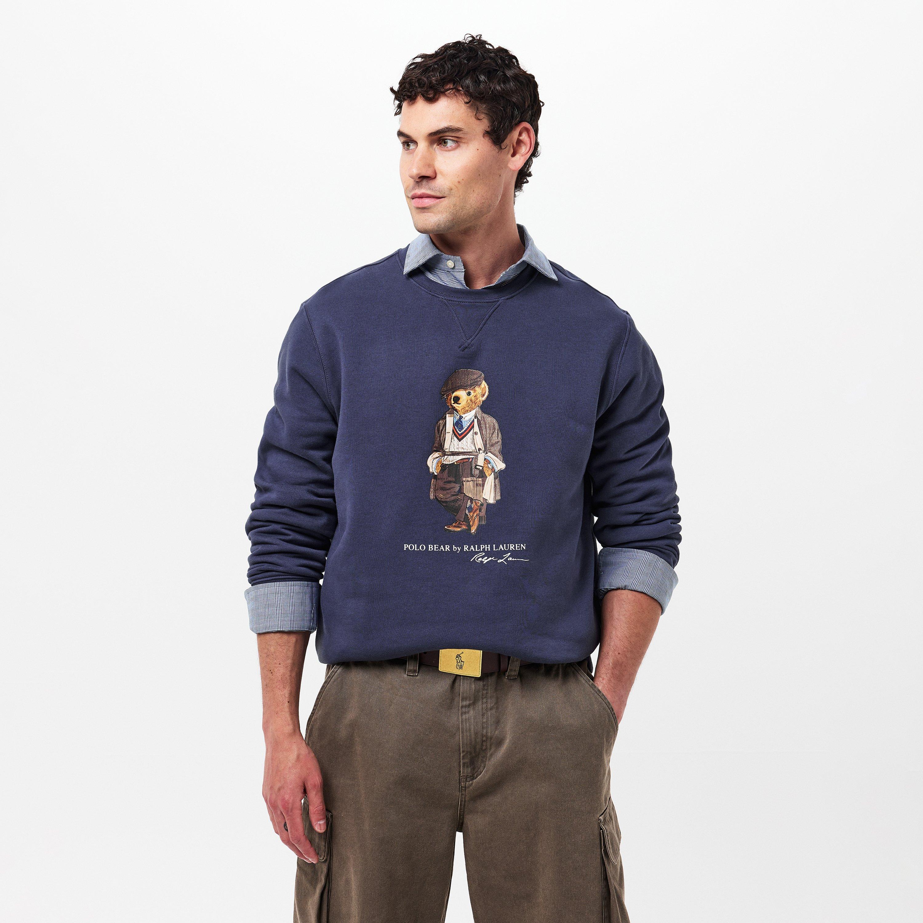 Faded Blue Bear - Polo Ralph Lauren - Men's Bear Crew Sweatshirt - 3