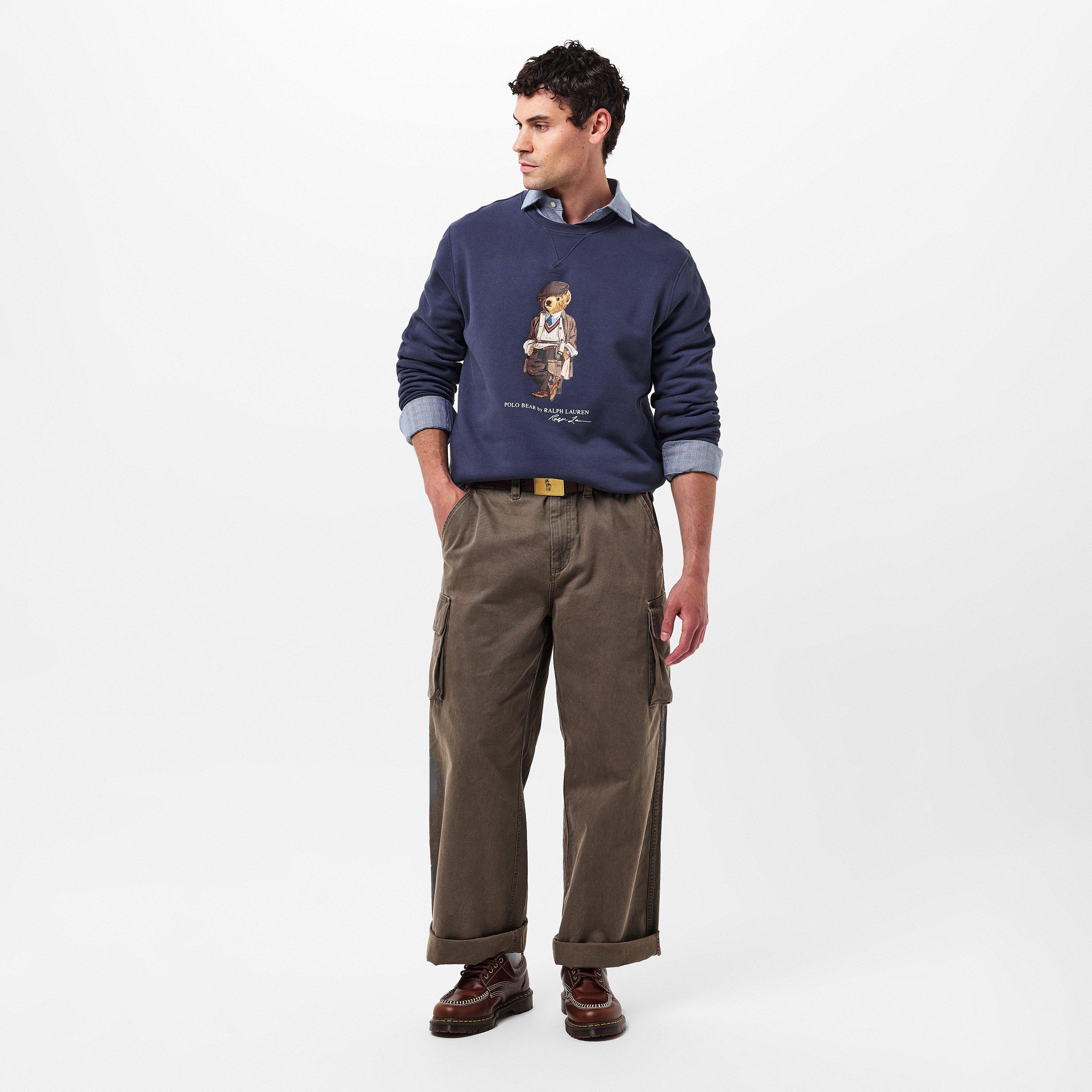 Faded Blue Bear - Polo Ralph Lauren - Men's Bear Crew Sweatshirt - 6
