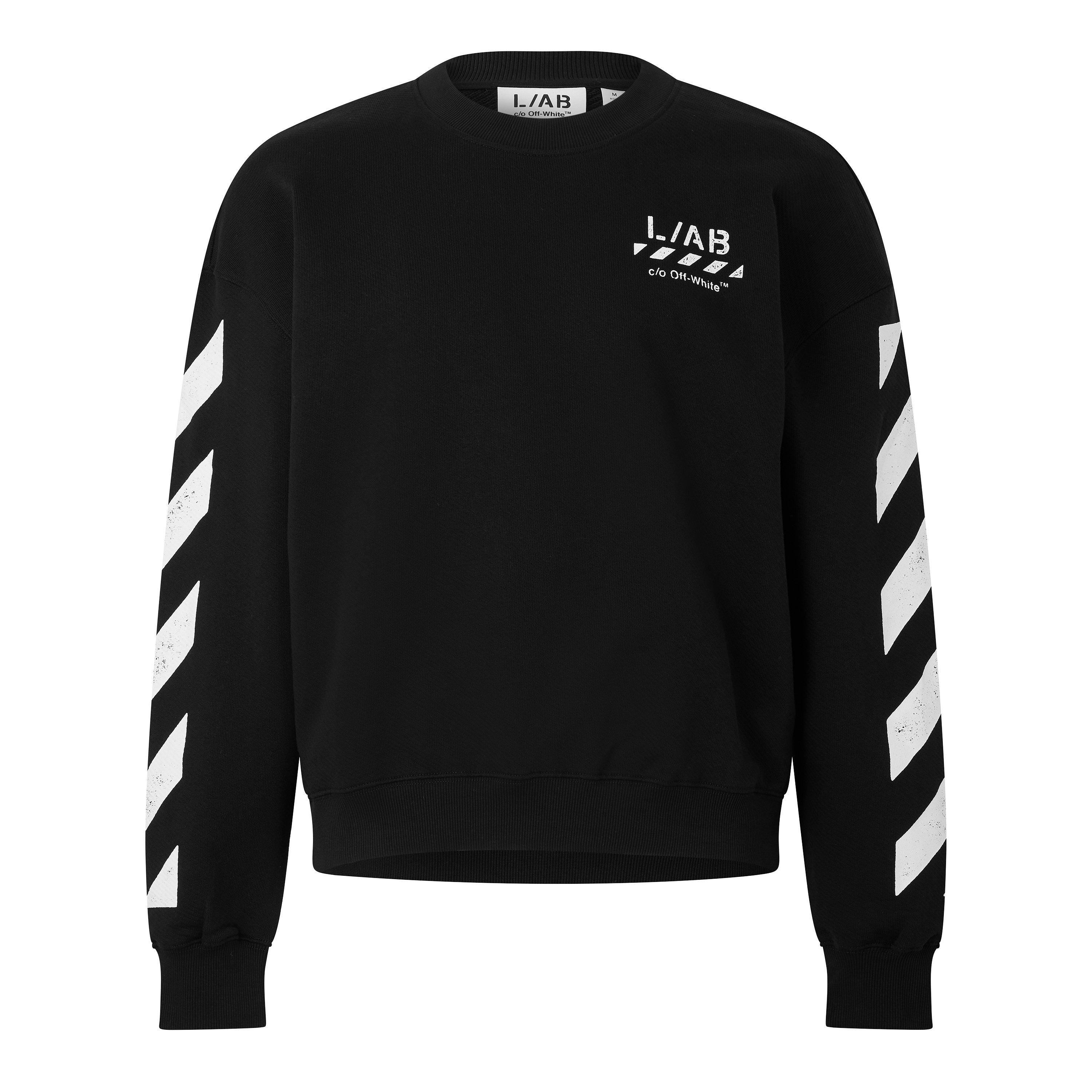 L/AB Off White | Men's Off Diag Cotton Crew-Neck Sweatshirt