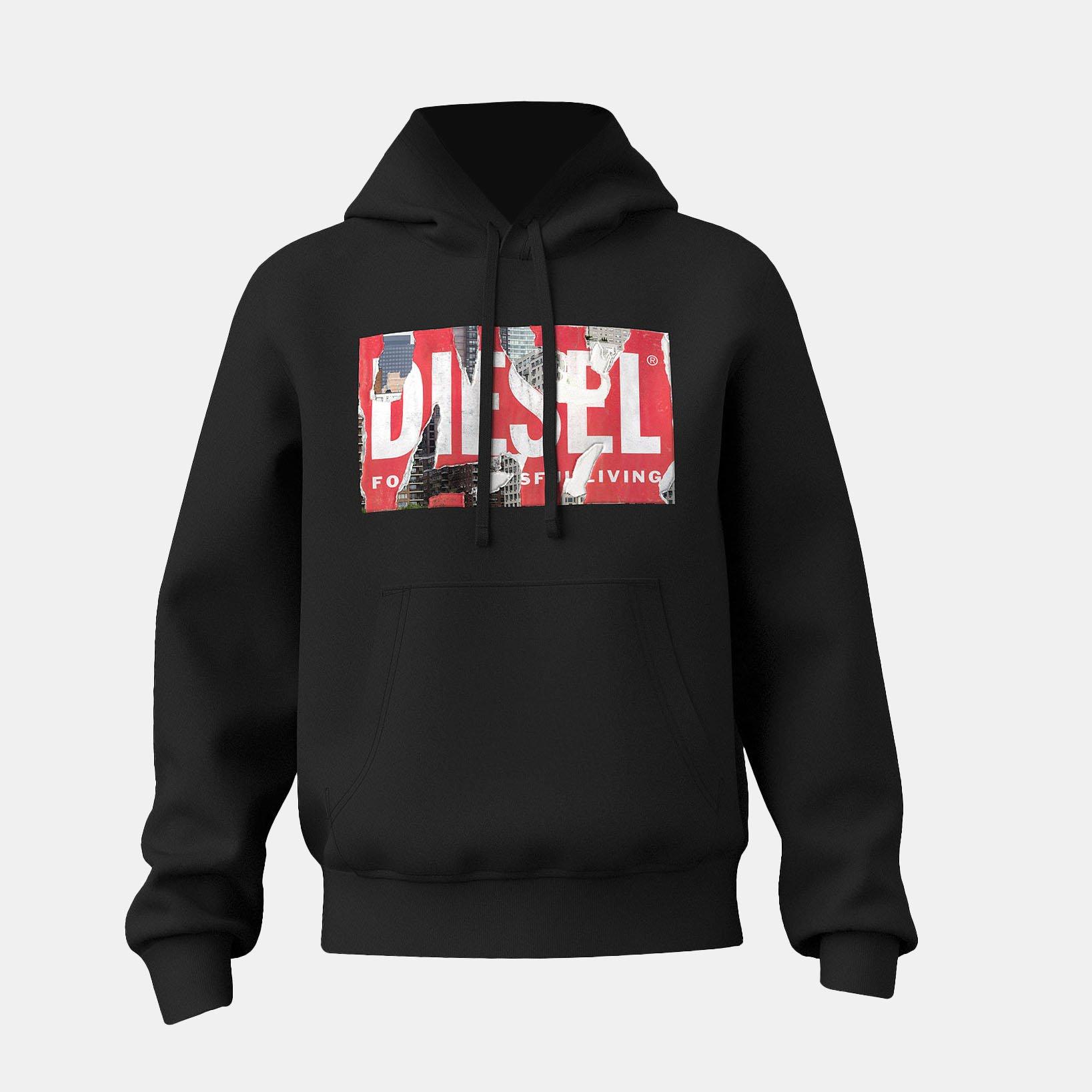 Diesel Men's Ginn Flpa Crew Sweatshirt - Black - S