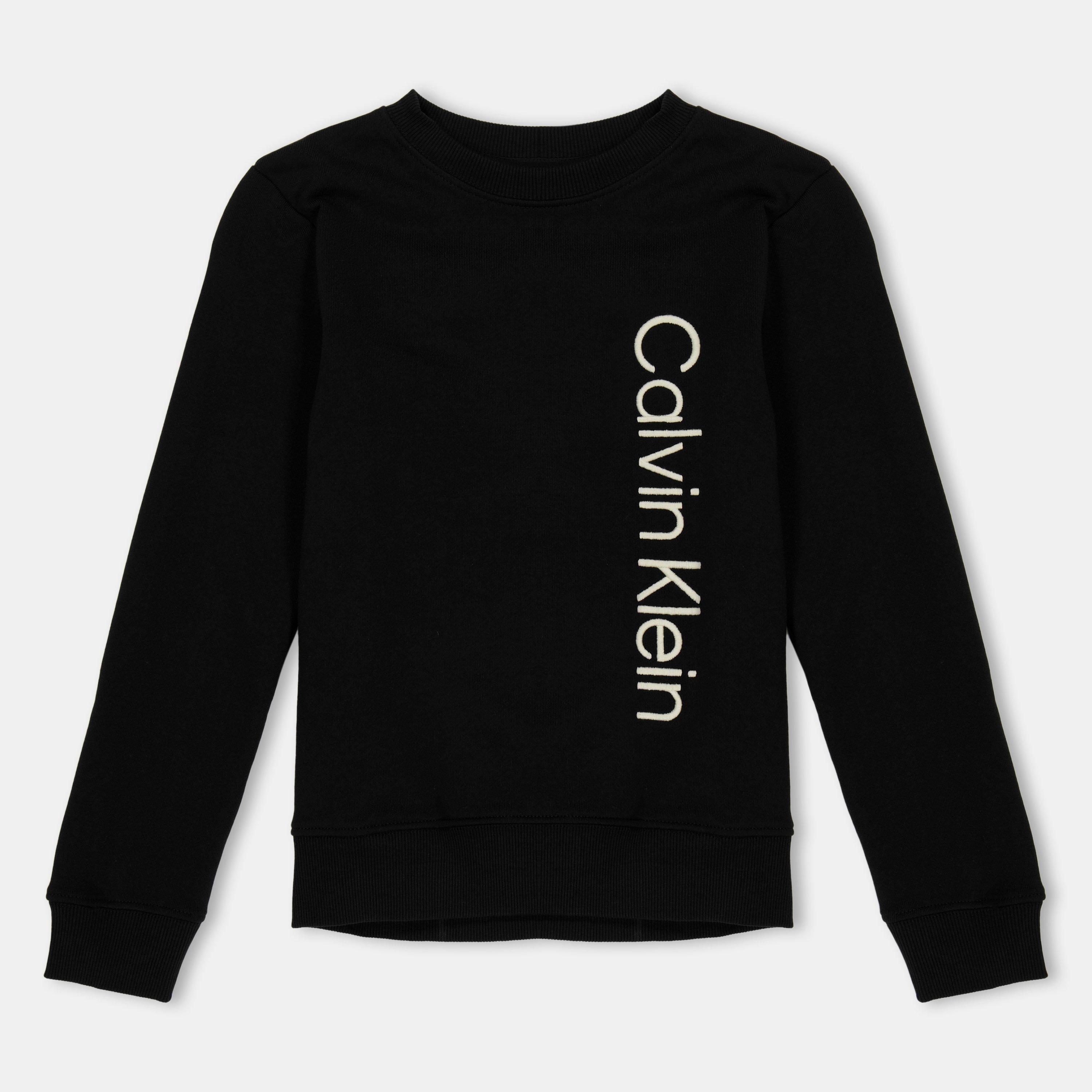 Calvin Klein Jeans Kids' Side Logo Crew Sweatshirt - CK Black BEH - Size 12Y