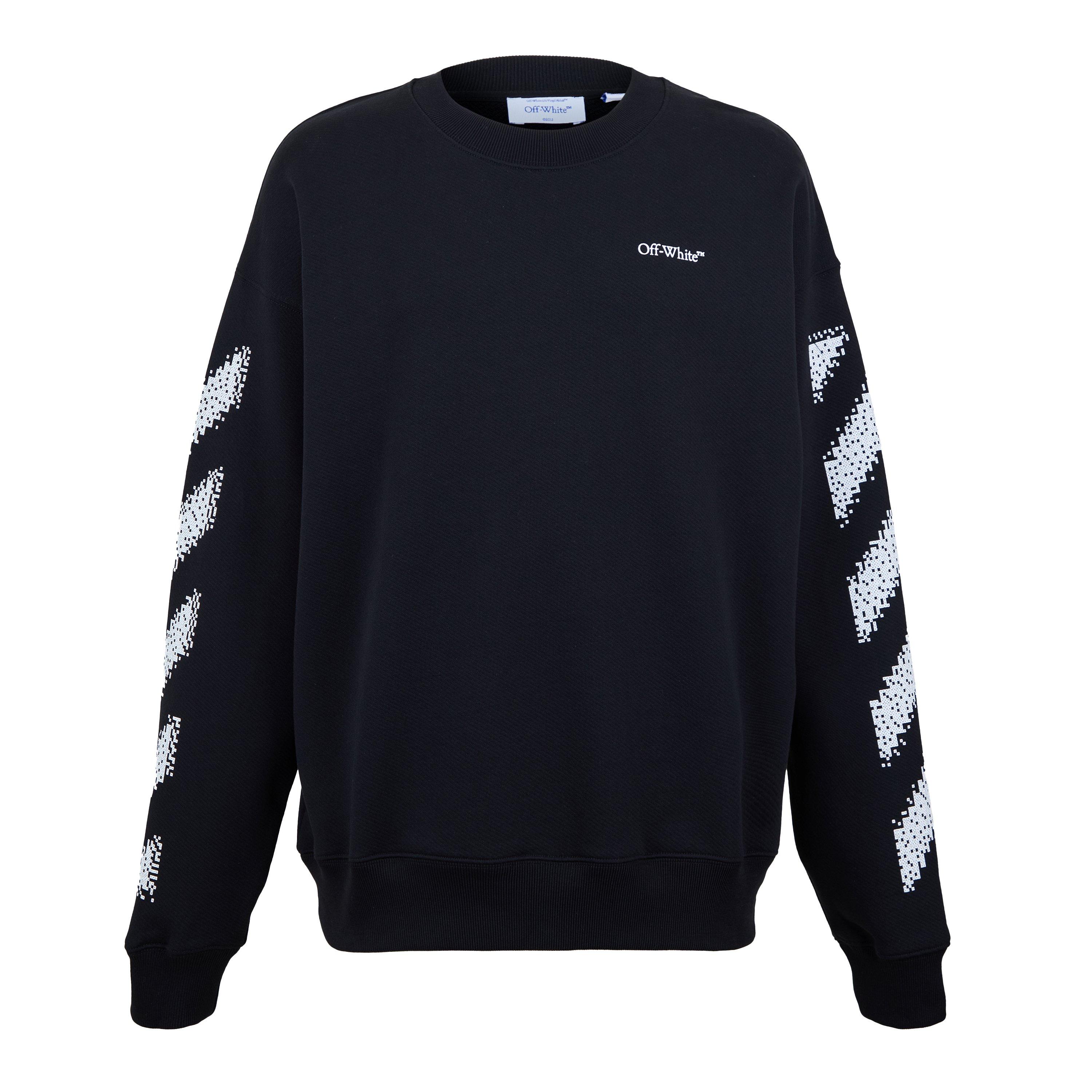 Black-White - Off White - Men's Skate Relaxed Fit Crew Sweatshirt - 1