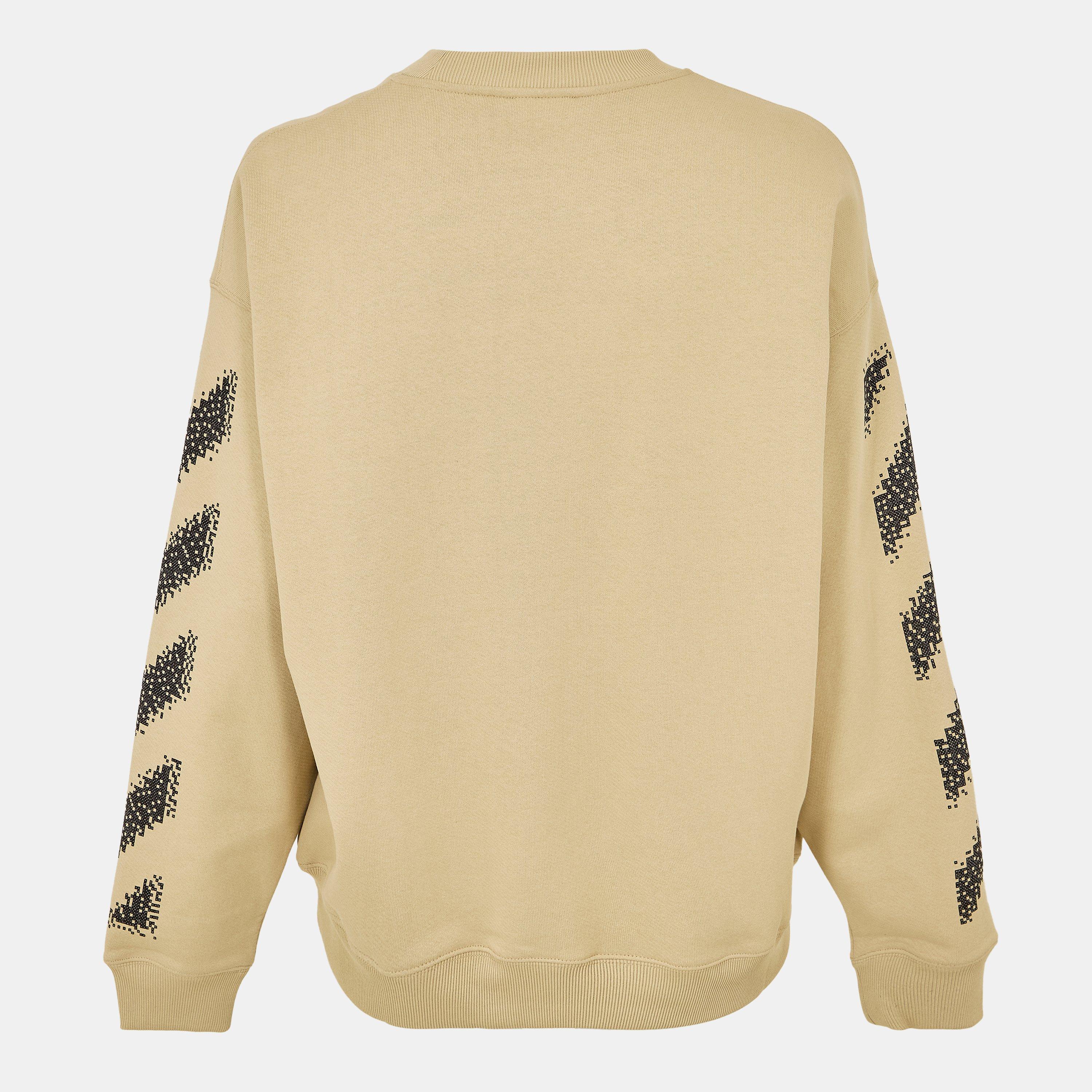 Brown/Black - Off White - Men's Skate Relaxed Fit Crew Sweatshirt - 2