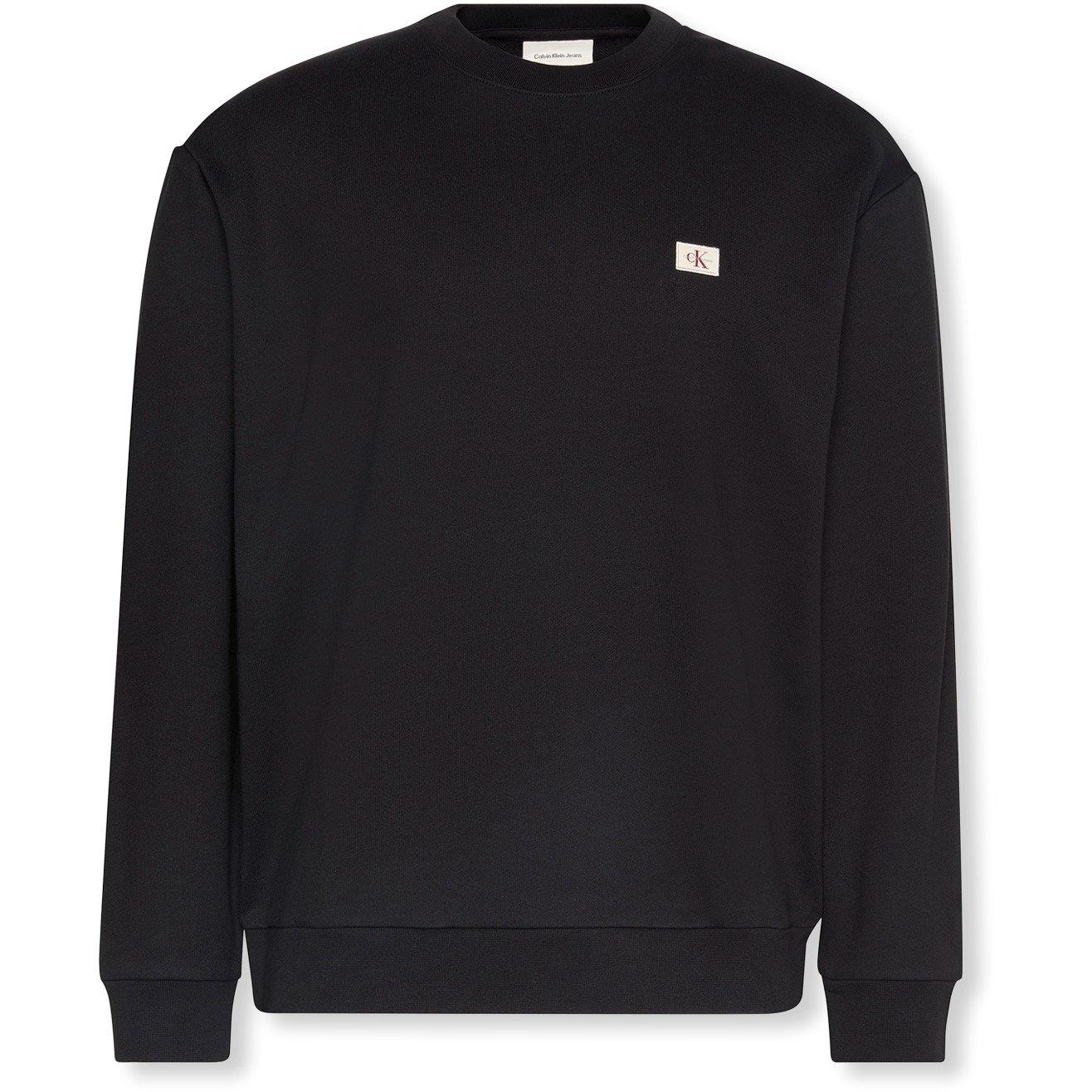 Calvin Klein Jeans Men's Woven Box Crew Sweatshirt - Black Ub1 - L