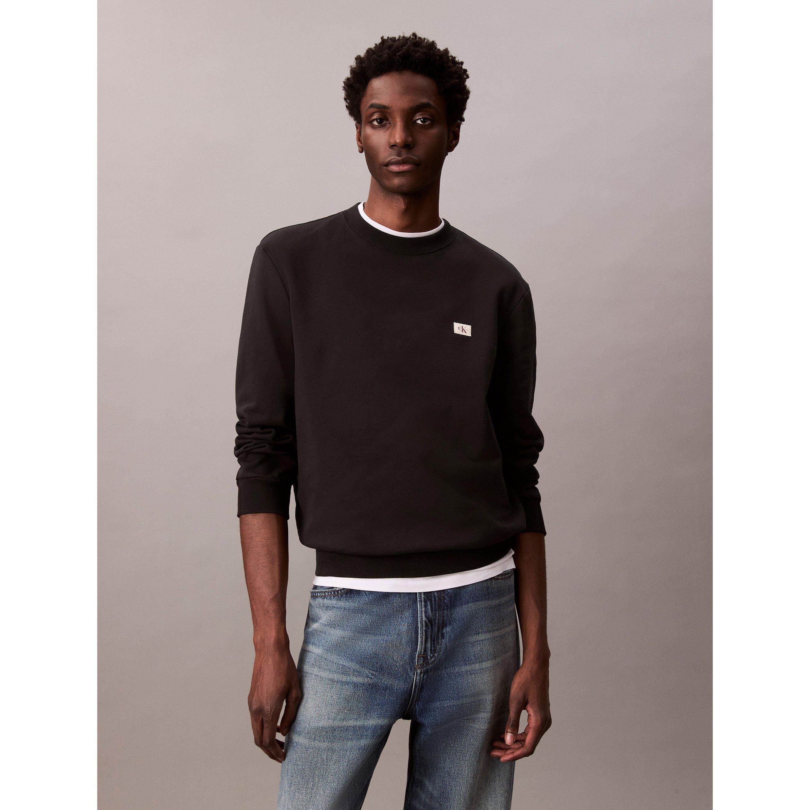 Preto UB1 - Calvin Klein Jeans - Men's Woven Box Crew Sweatshirt - 2