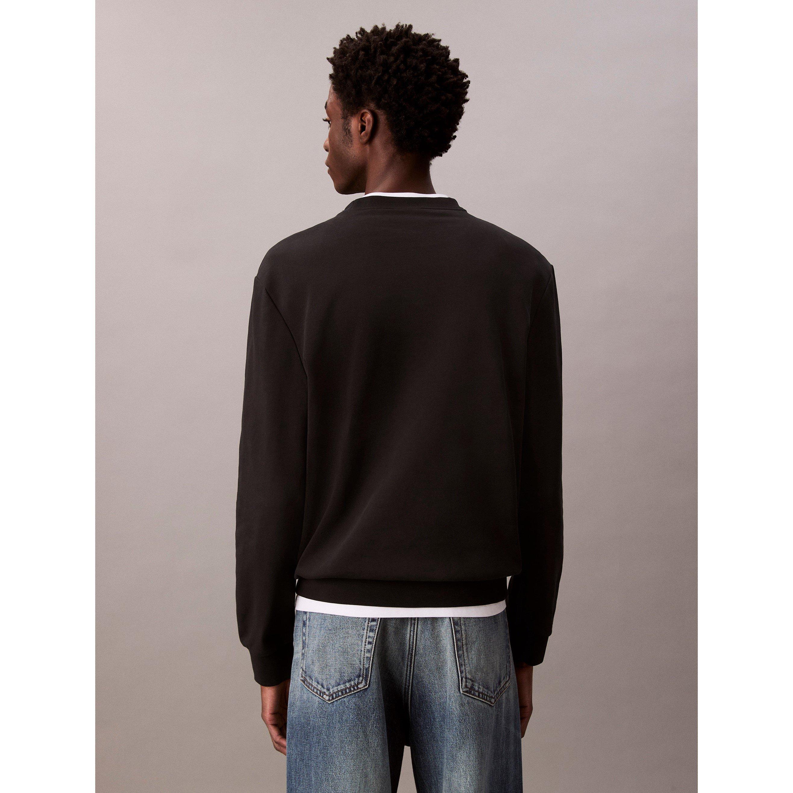 Preto UB1 - Calvin Klein Jeans - Men's Woven Box Crew Sweatshirt - 4