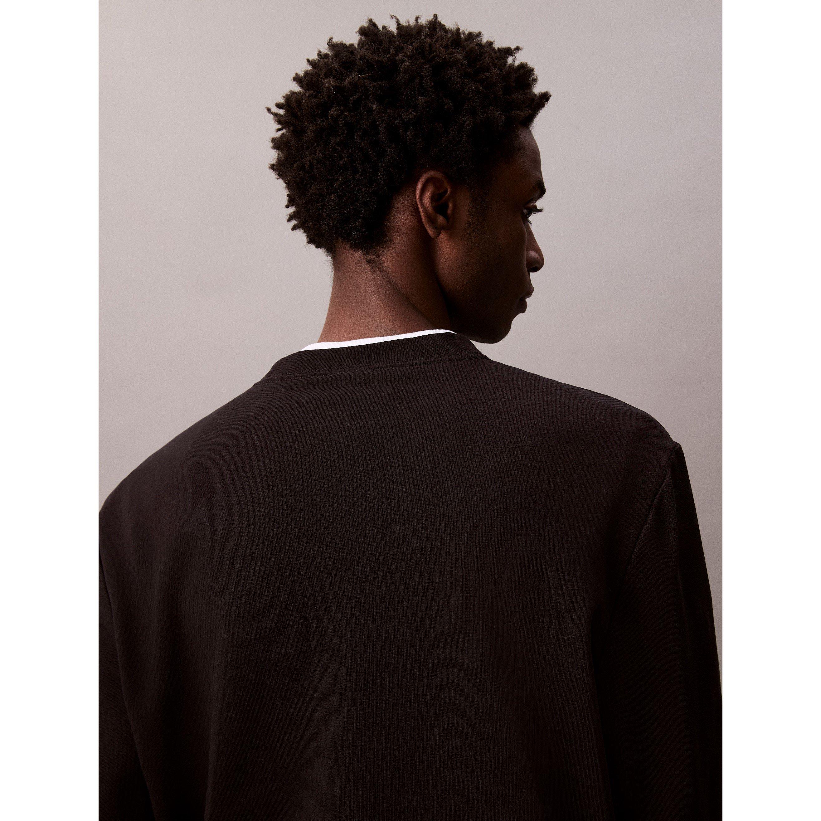 Preto UB1 - Calvin Klein Jeans - Men's Woven Box Crew Sweatshirt - 6