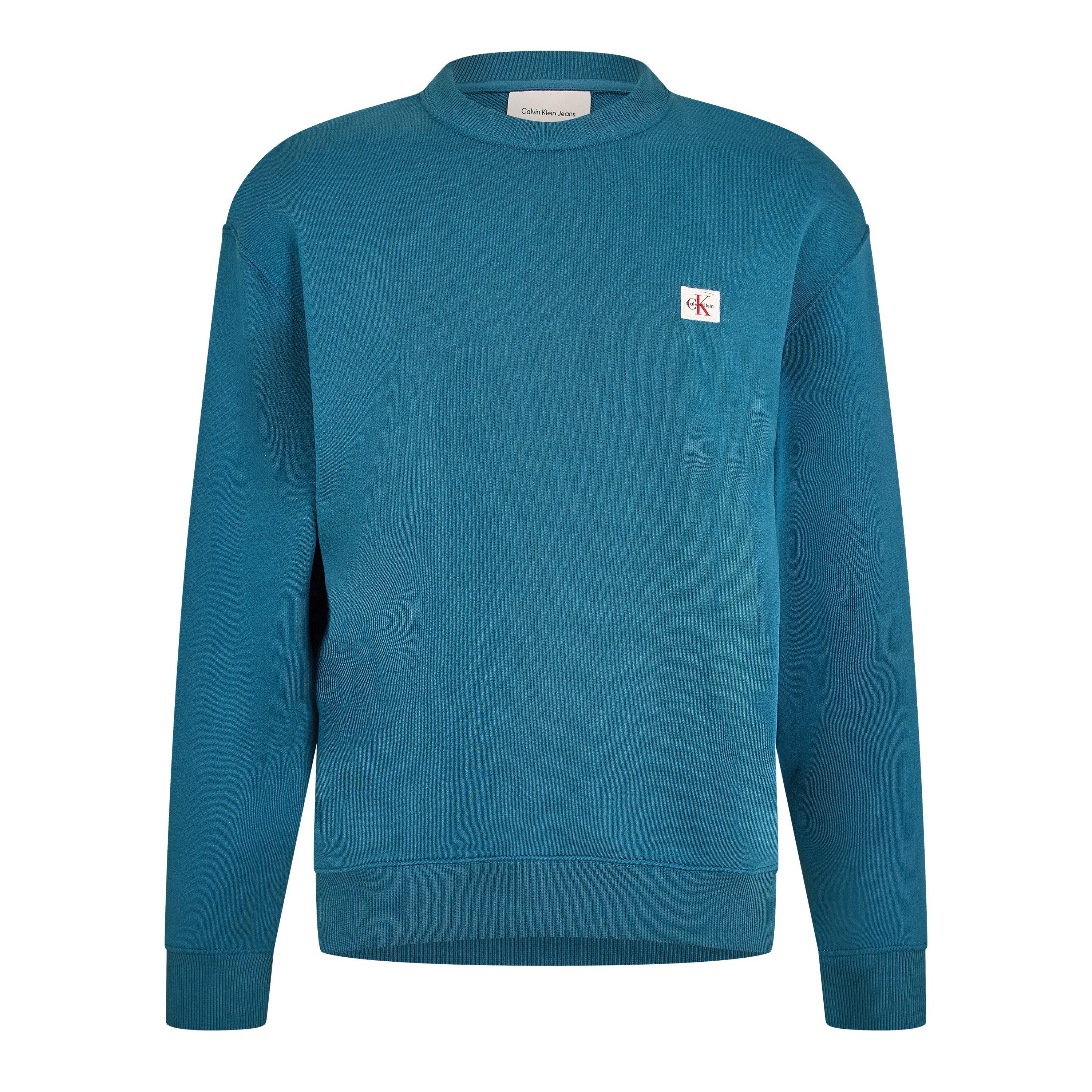 Calvin Klein Jeans Men's Woven Box Crew Sweatshirt - Blue Nomad - L