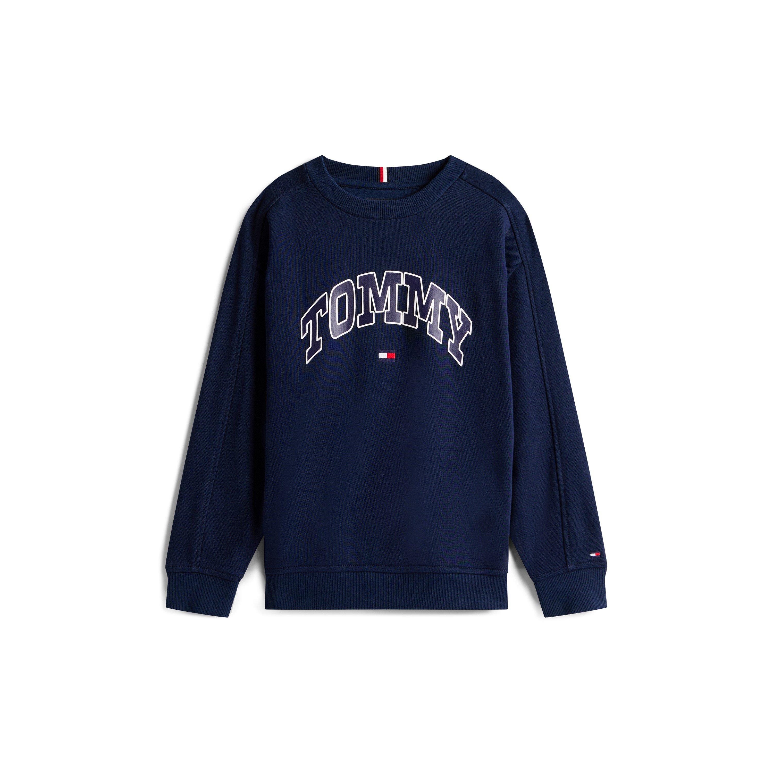 Tommy Hilfiger Kids' Varsity Cotton-Mix Relaxed Fit Crew Sweatshirt - Night Navy C1G - Size 8Y