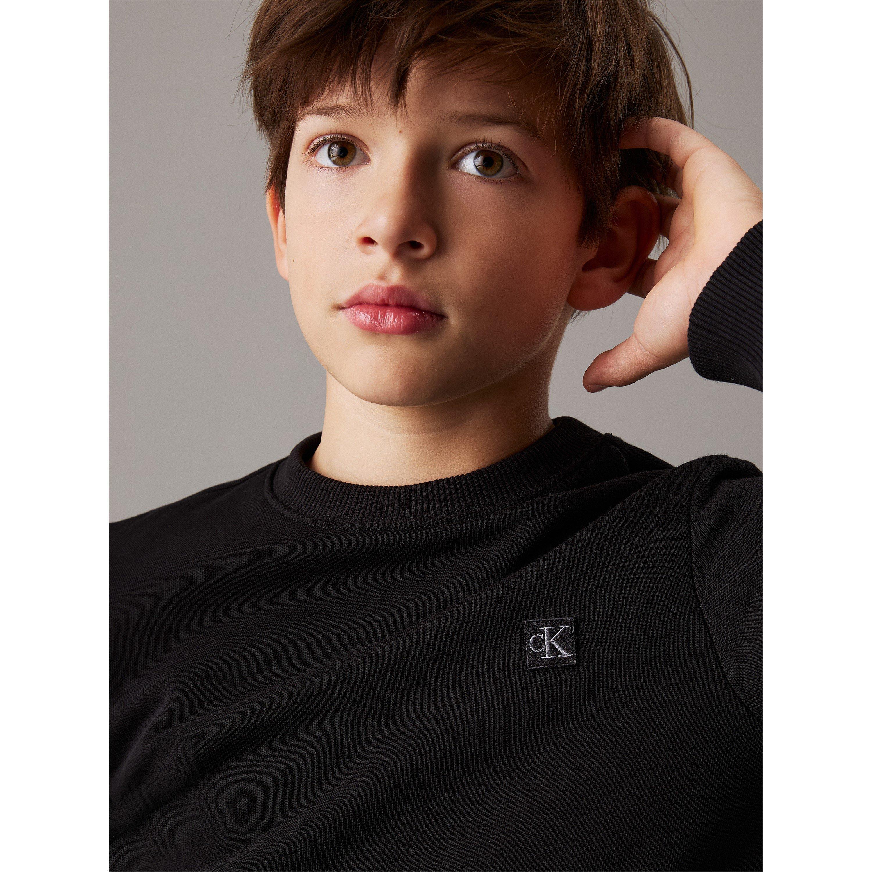 Ck Nero - Calvin Klein Jeans - Unisex Kids' Mini Badge Crew Sweatshirt - 6