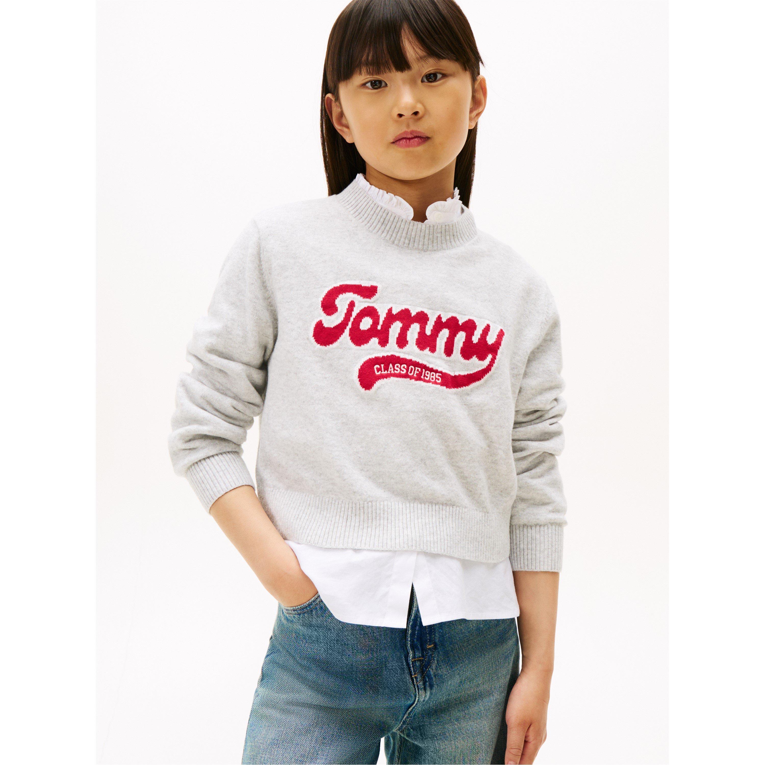 Lt Grey Heather - Tommy Hilfiger - Kids' Logo Crew Sweatshirt - 2