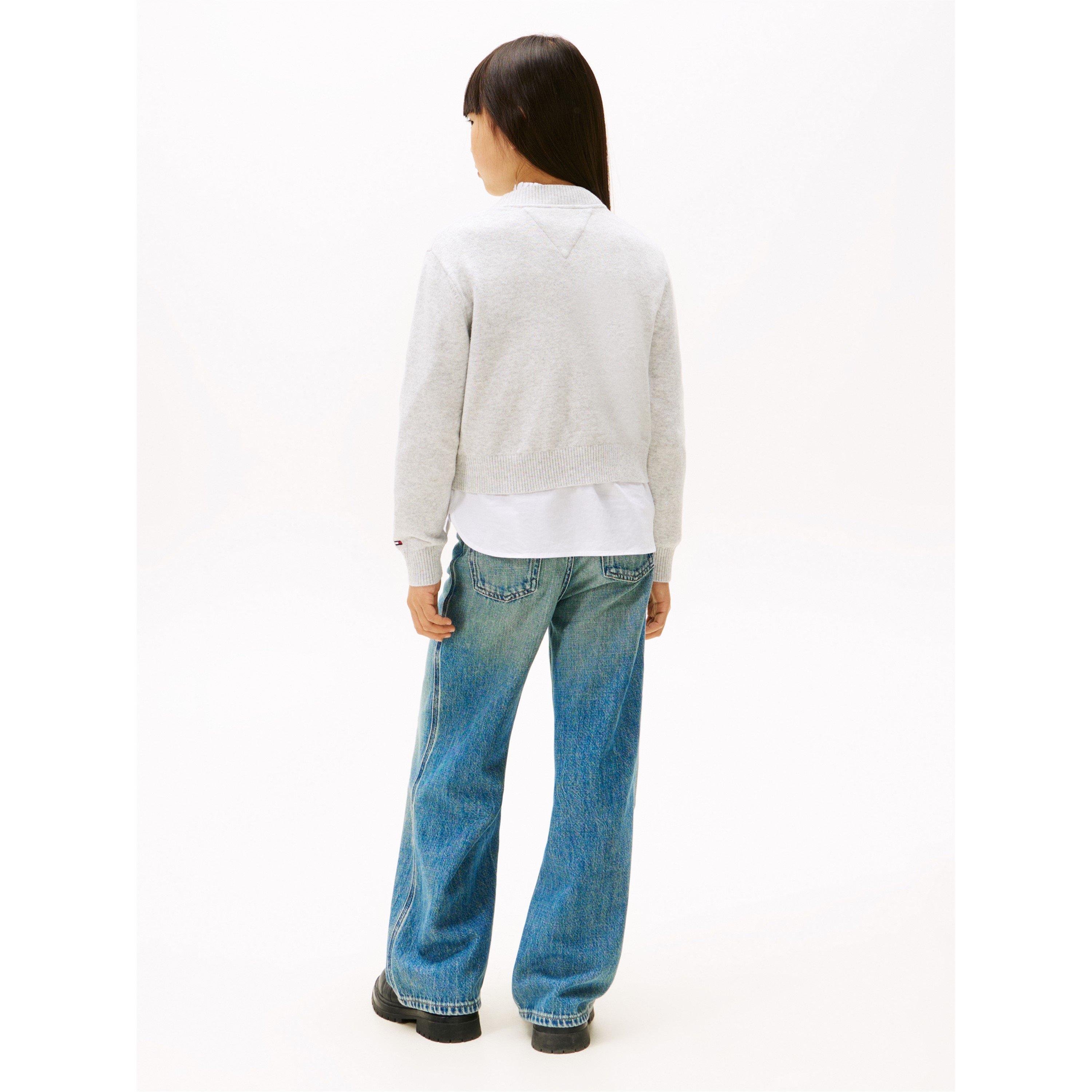 Lt Grey Heather - Tommy Hilfiger - Kids' Logo Crew Sweatshirt - 4