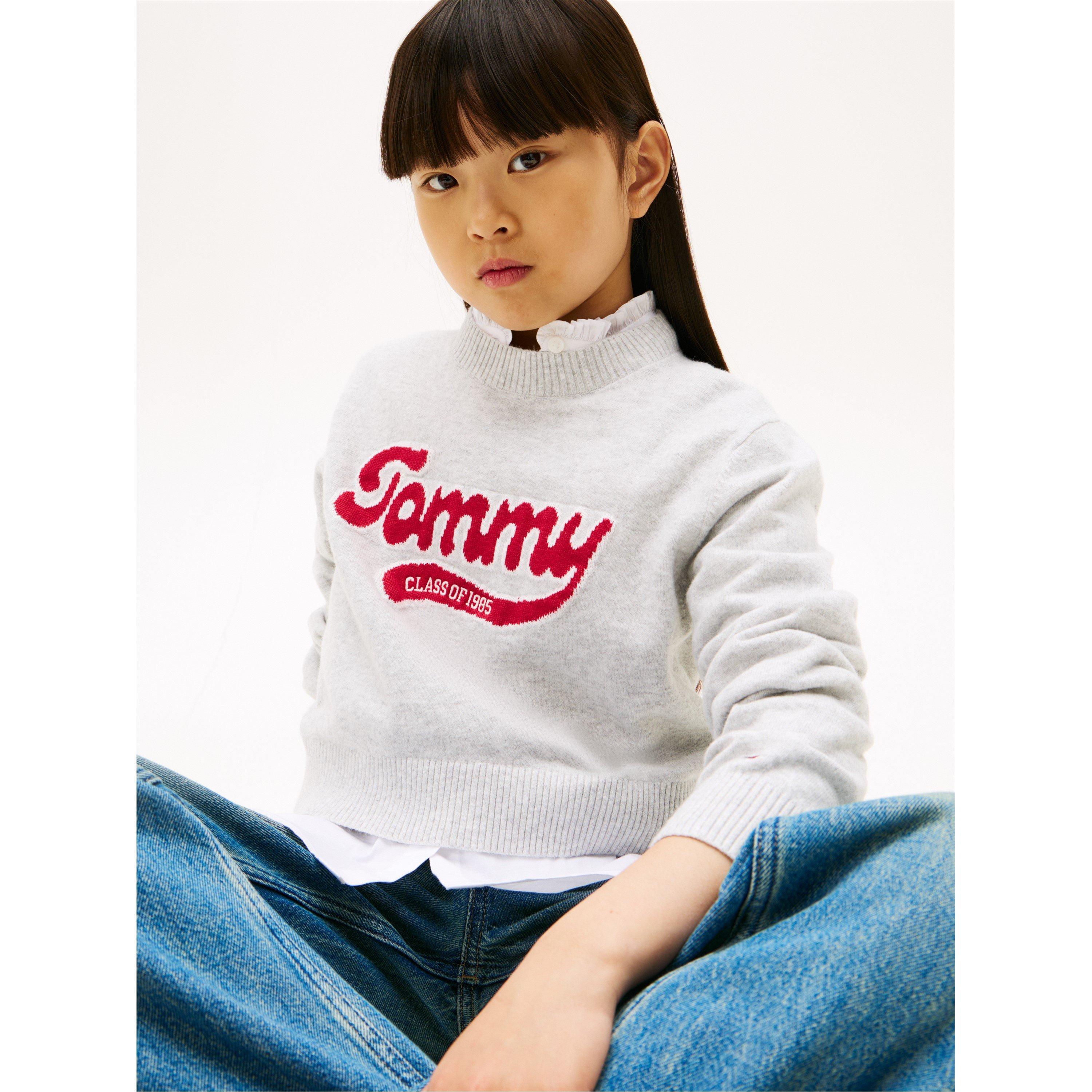 Lt Grey Heather - Tommy Hilfiger - Kids' Logo Crew Sweatshirt - 5