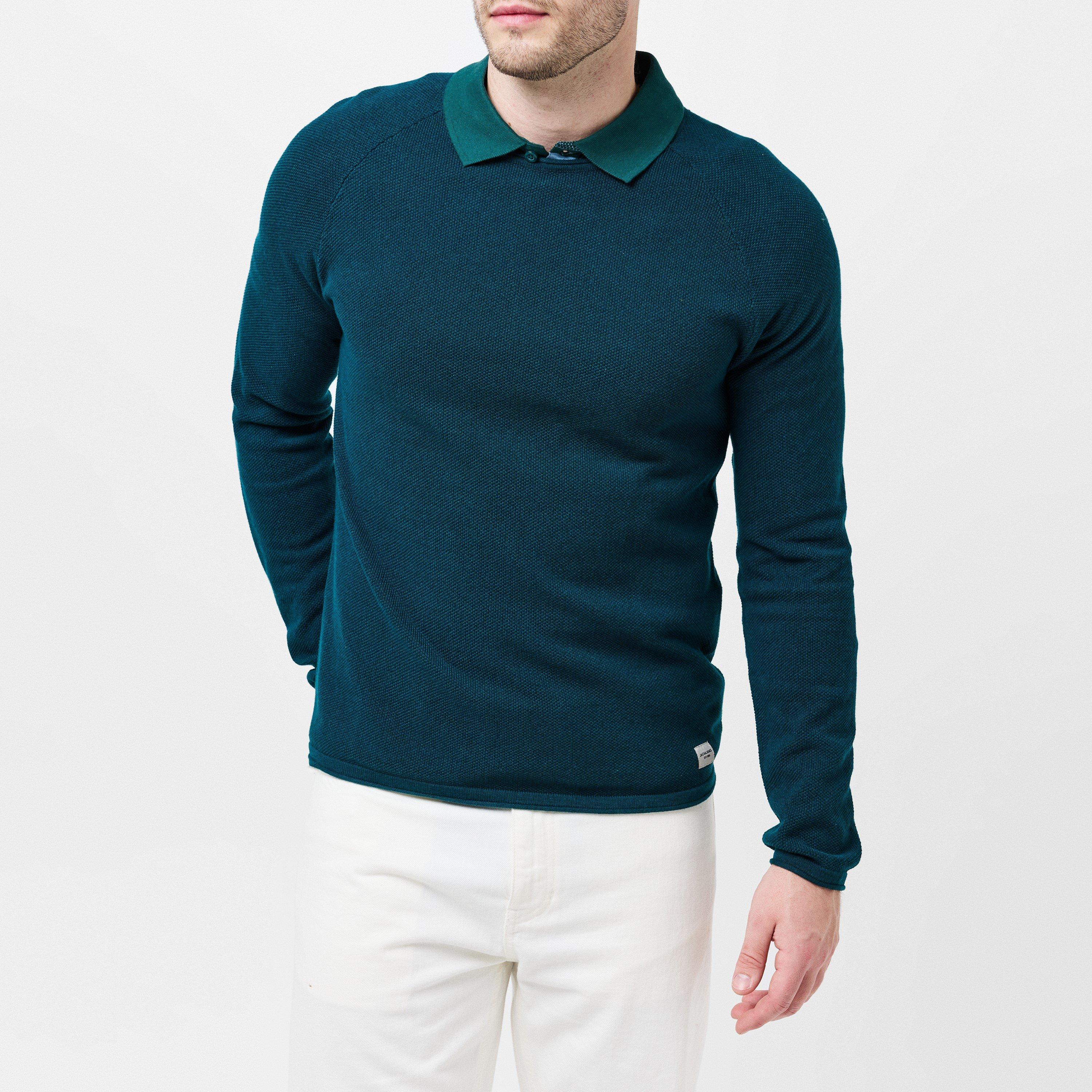 Dyb Teal - Jack and Jones - Melange Sweater Mens - 3