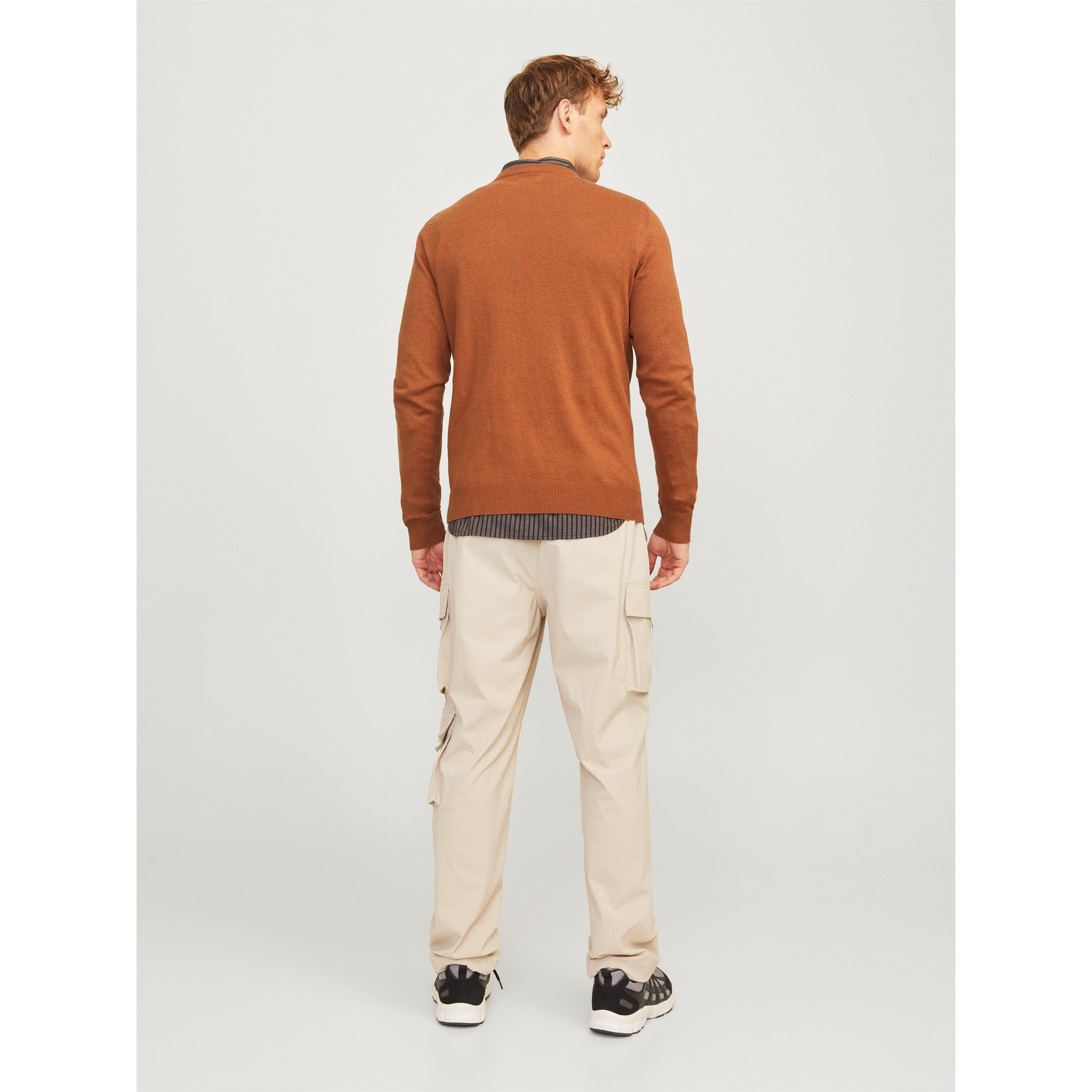 Mocha Bisque - Jack and Jones - Men's Crew Knitted Sweatshirt - 3