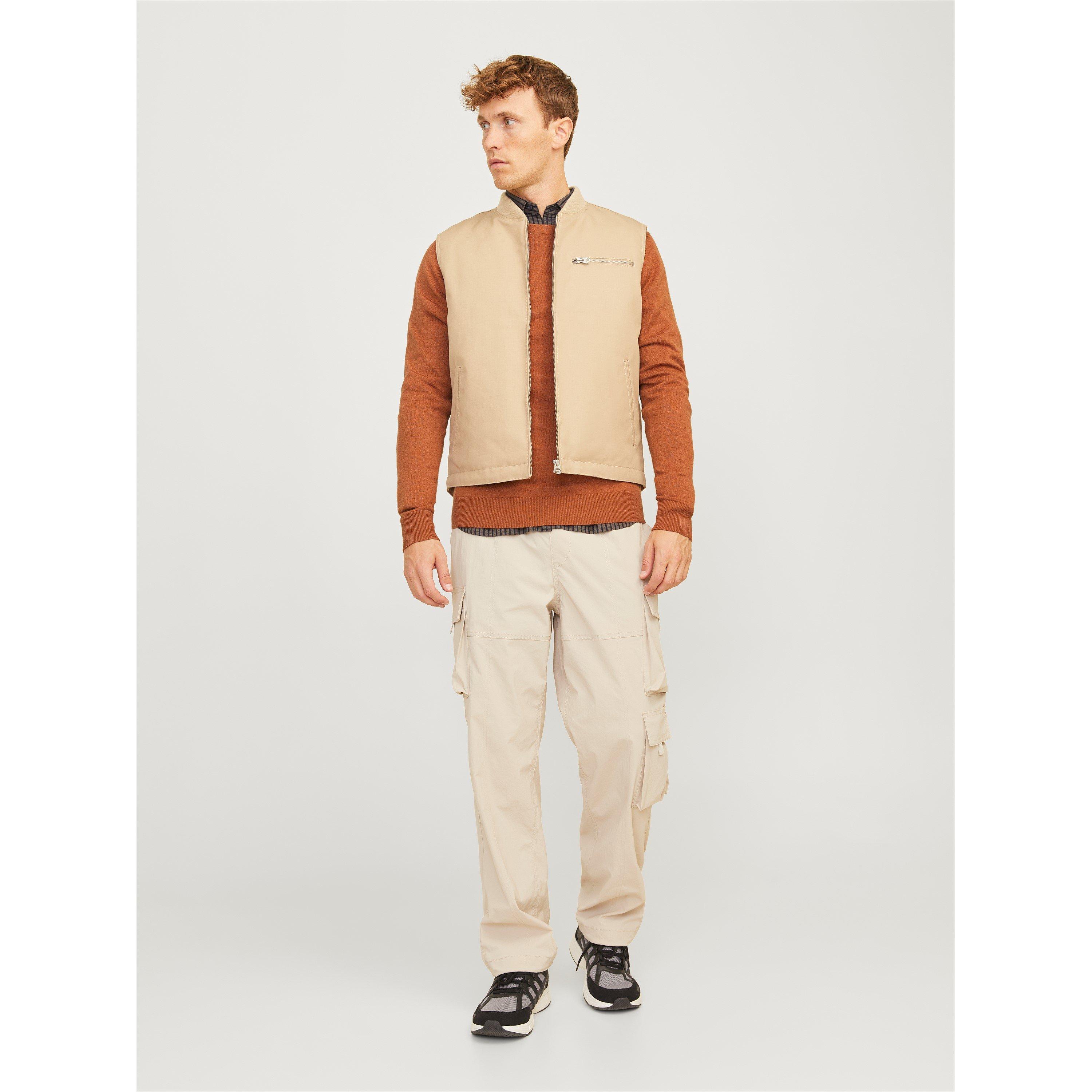 Mocha Bisque - Jack and Jones - Men's Crew Knitted Sweatshirt - 4