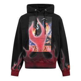 Heron Preston Flame Print Cotton Hoodie