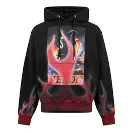 Heron Preston Flame Print Cotton Hoodie