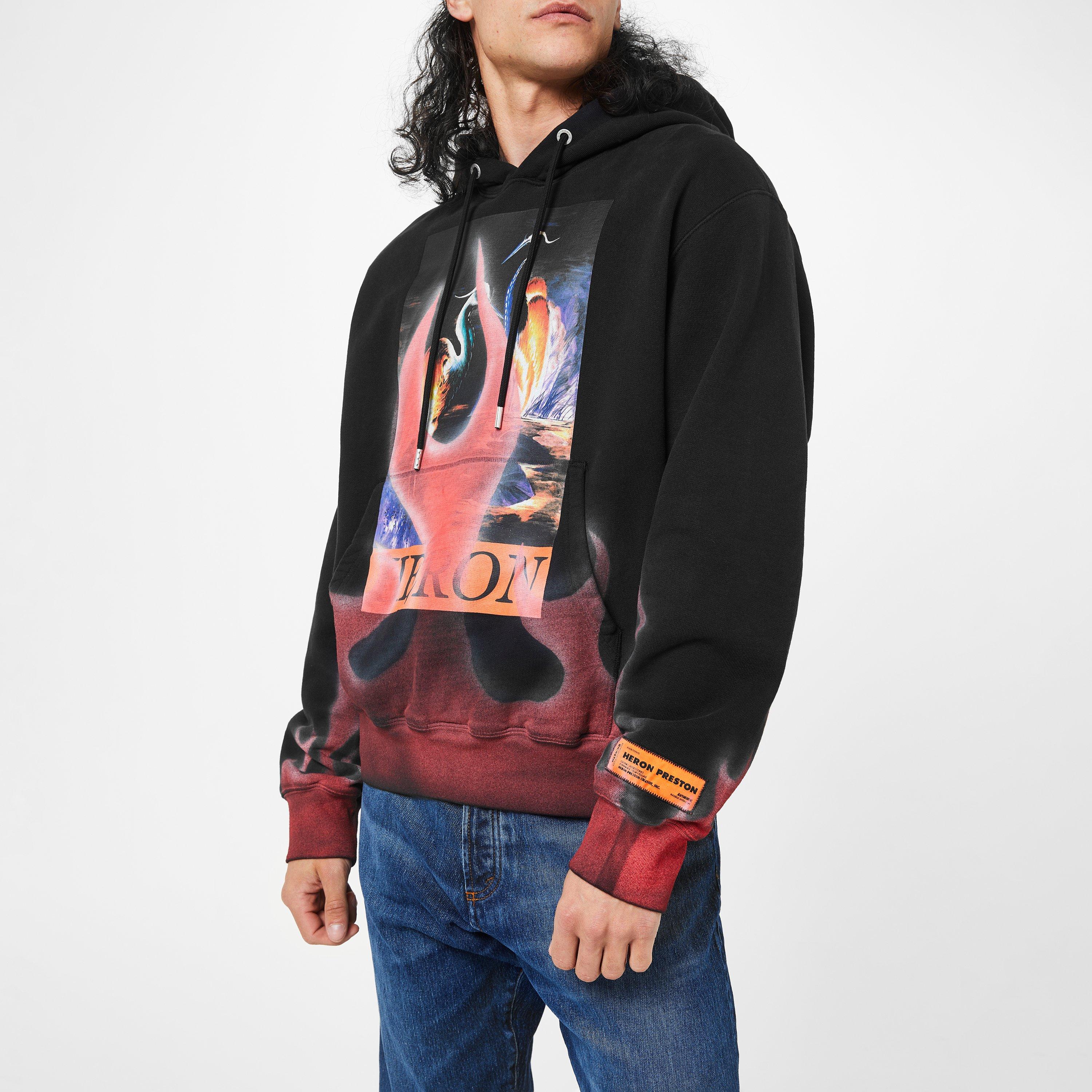 Heron Preston Fire Hoodie Preston Flame Hoodie Heron Preston Flame