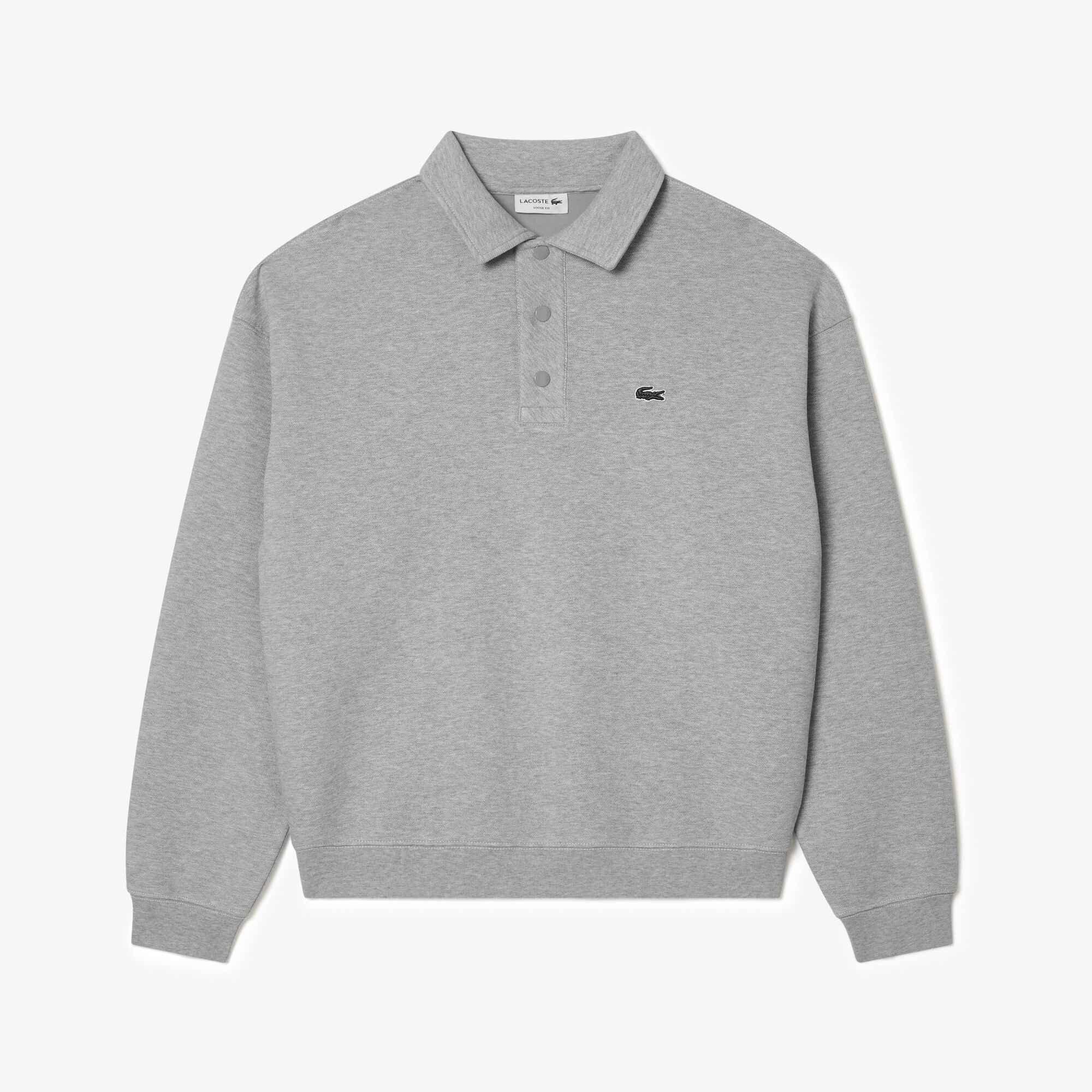 Grey CCA - Lacoste - Men's Piqué Croc Crew Sweatshirt - 1