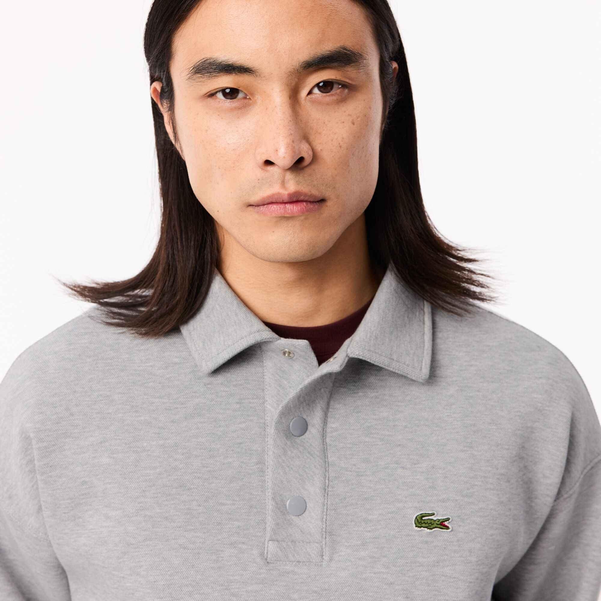 Grey CCA - Lacoste - Men's Piqué Croc Crew Sweatshirt - 2